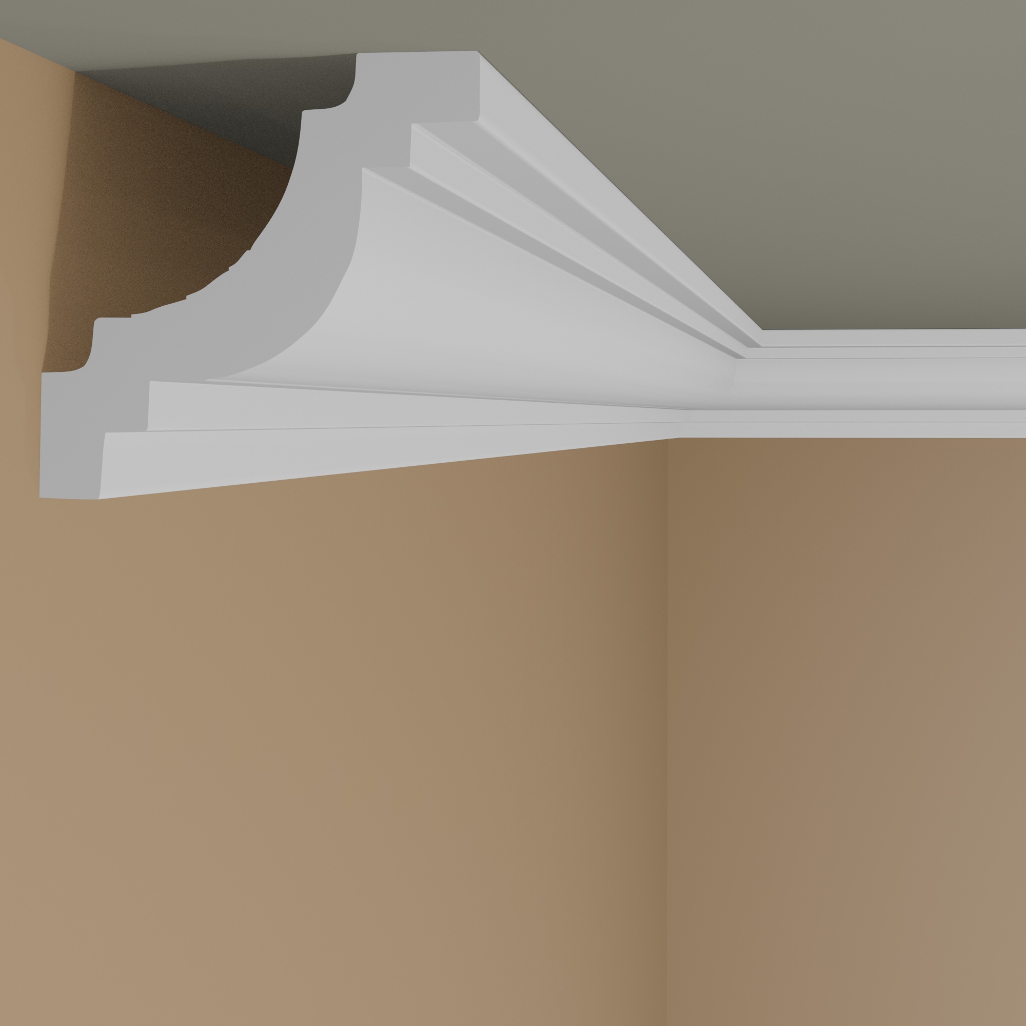 Wiesemann Modanatura per cornice Paris 34 Polistirene 105 x 105 x 2000 mm Modanatura per soffitto Bianco