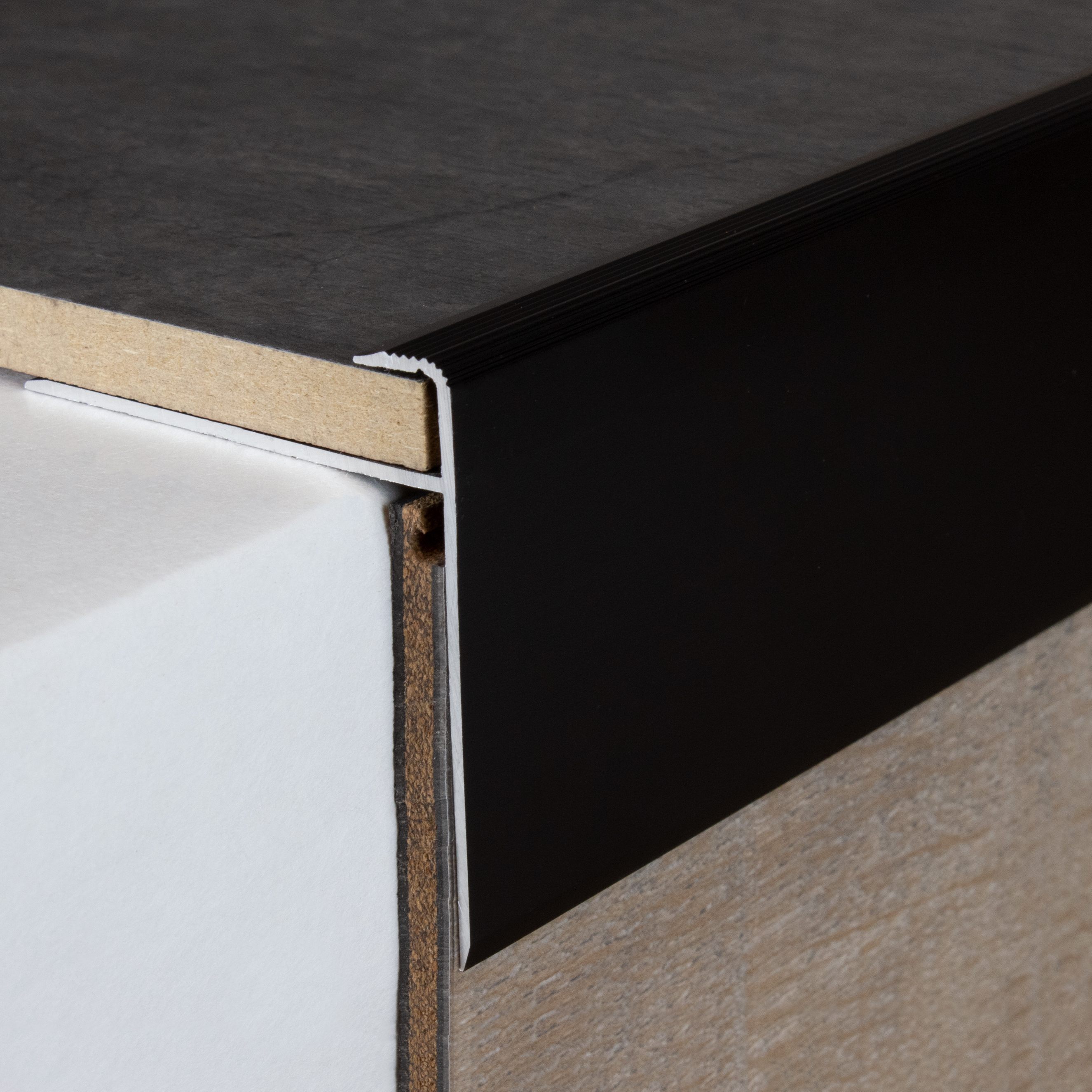 Profilo terminale, altezza bordo 8,5 mm, larghezza 50 mm, larghezza bordo 10 mm, profilo di bordatura in alluminio PROVISTON