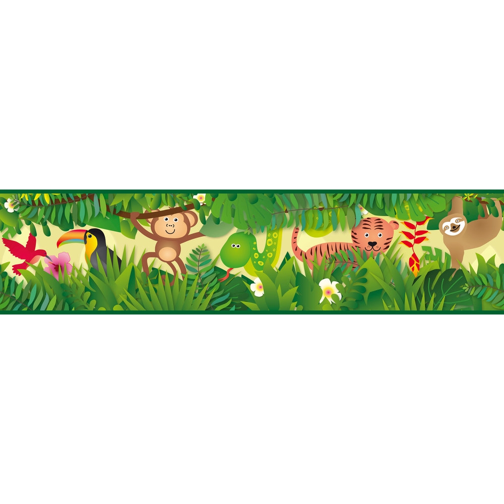 A.S. Creation Solo bordi 11 403725 Bordo di carta Cameretta per bambini 5,00 x 0,155 m Verde
