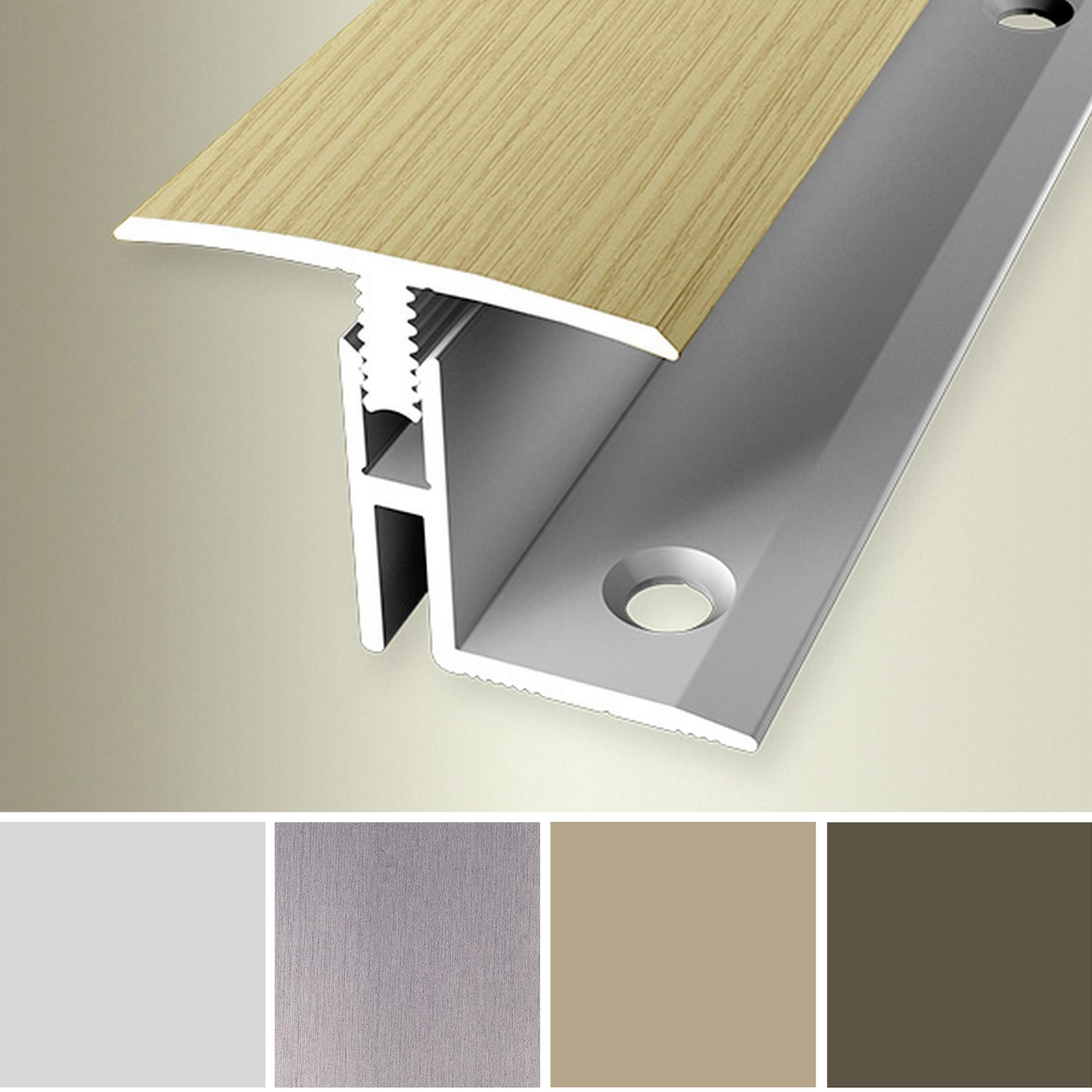 Profilo di transizione PROVISTON, larghezza 31,5 mm, altezza bordo 17 - 22 mm, striscia di transizione