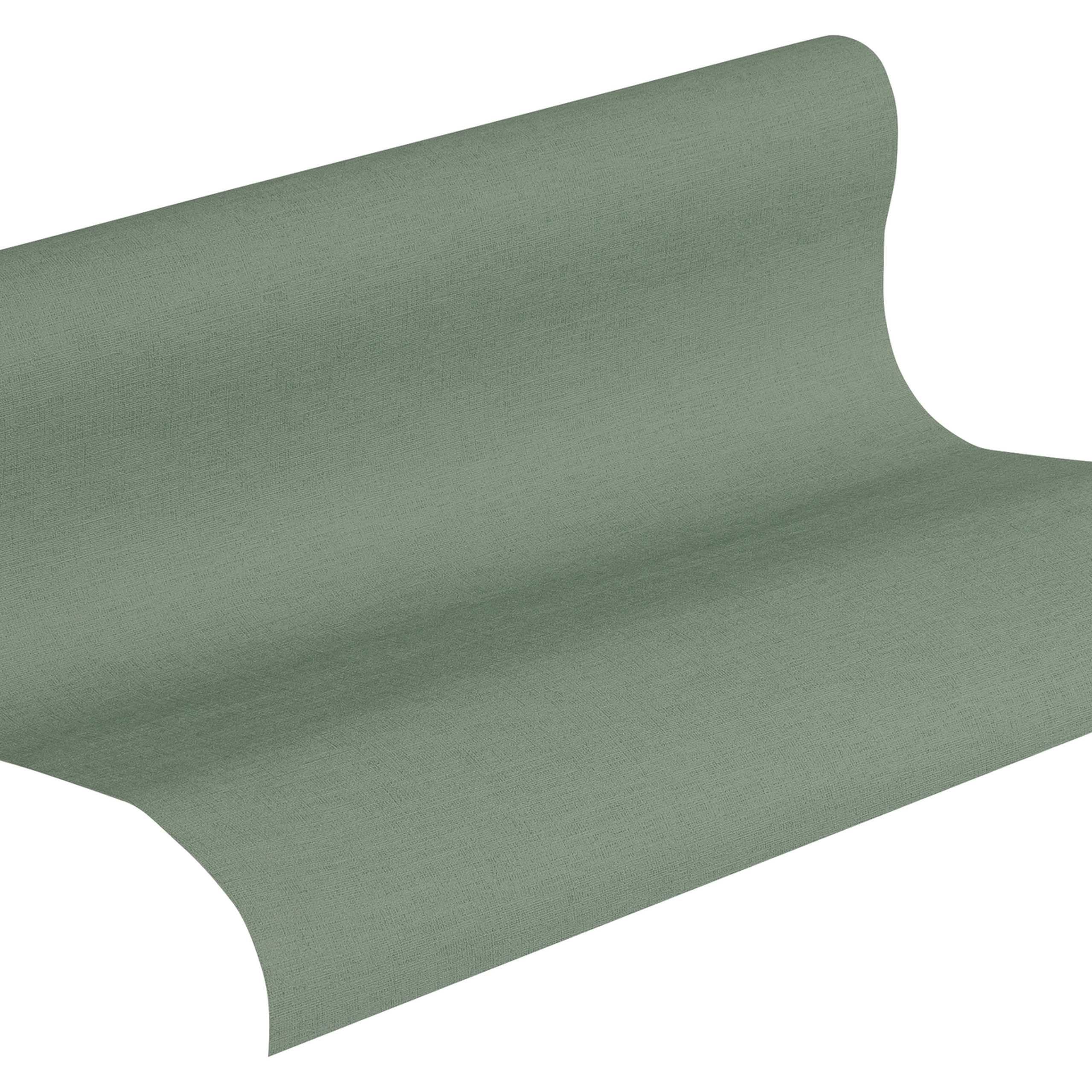 A.S. Creation Origine etnica 371787 Carta da parati in tessuto non tessuto Tinta unita University 0,53 x 10,05 m Verde