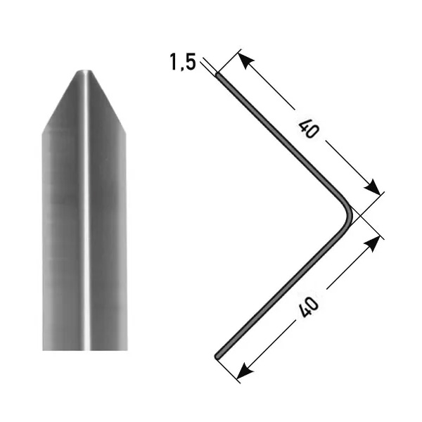 Profili Auer Construction & Assembly Frontera B 40-50 mm Angolo di protezione angolare tripla piega in acciaio inox