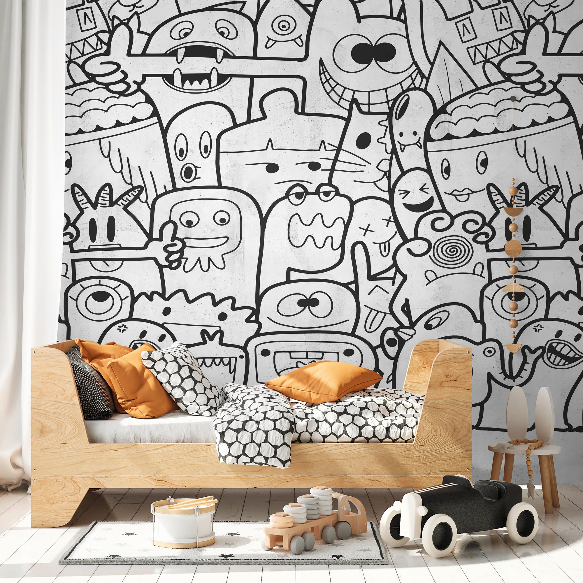 A.S. Creation Carta da parati fotografica The Wall III 398261 Un motivo per rotolo Cameretta per bambini Bianco e nero