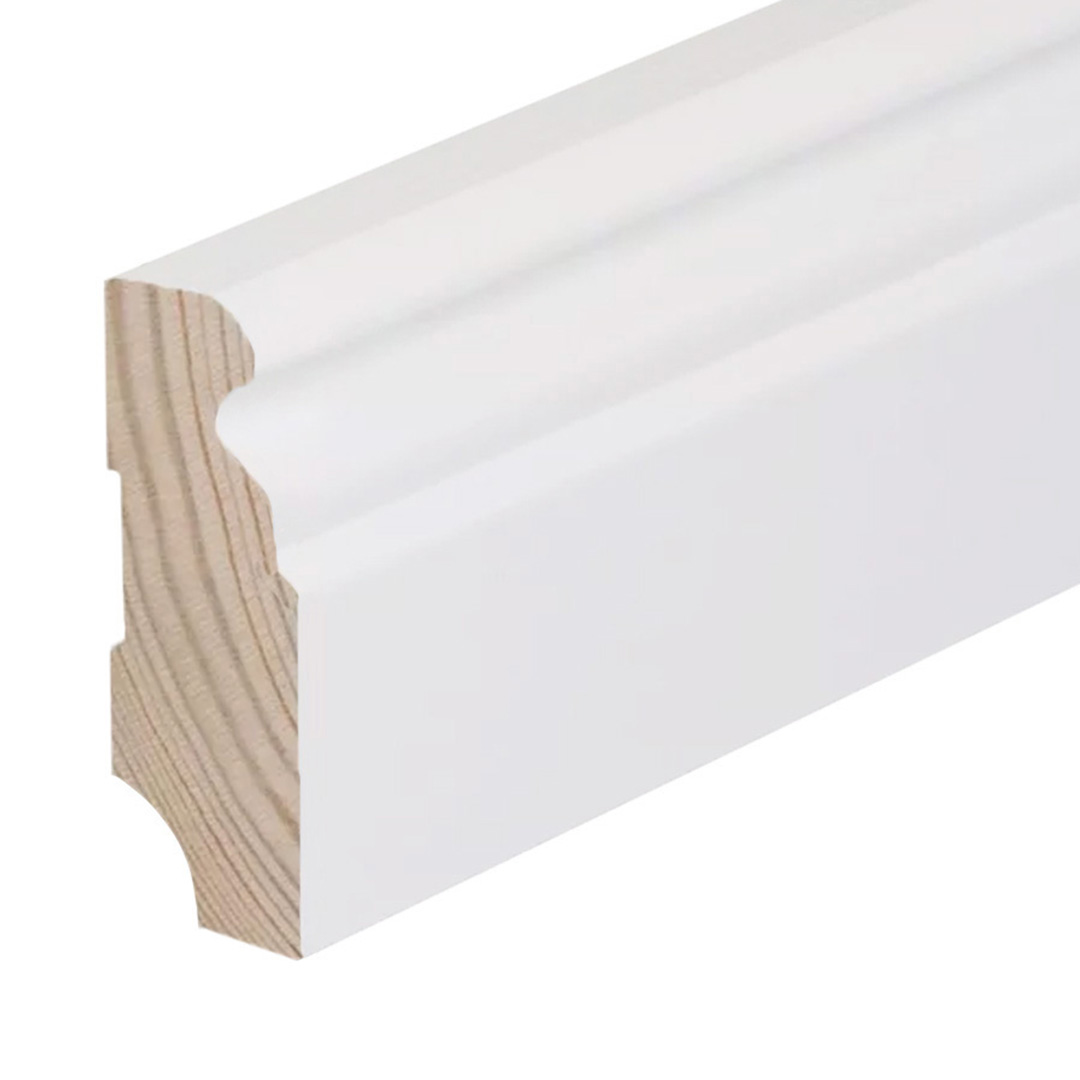 Kosche Battiscopa Legno massello 76799 19 x 58 x 2400 mm Bianco Battiscopa Profilo berlinese