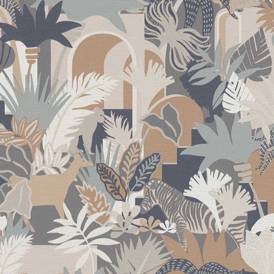 A.S. Creation Antigua 390964 Carta da parati in tessuto non tessuto Botanico 10,05 x 0,53 m Colorato