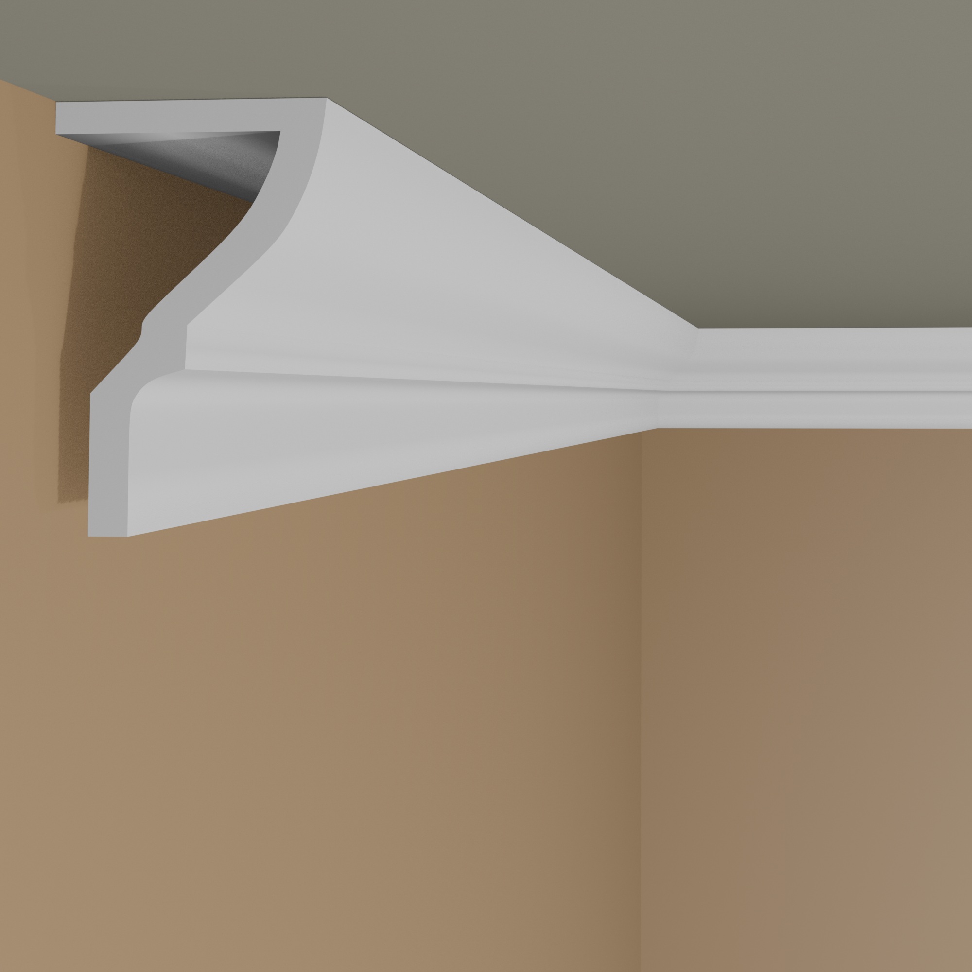 Elite Decor Cornice P889 Poliuretano 100 x 50 x 2000 mm Modanatura per soffitto in polistirolo Bianco
