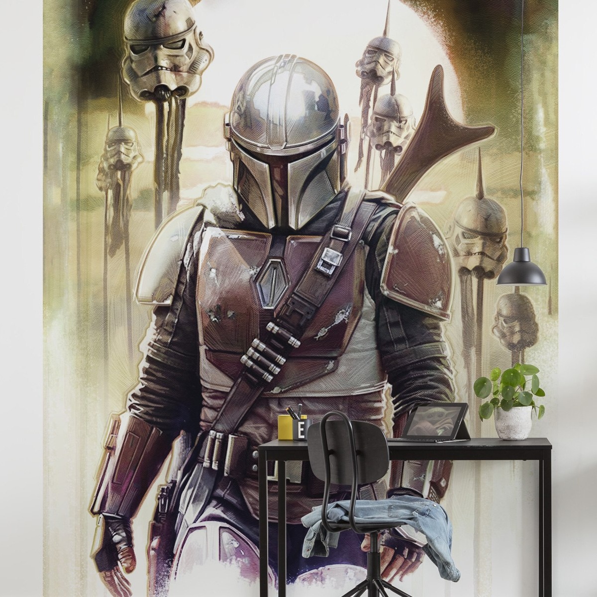 Carta da parati fotografica Komar Star Wars The Mandalorian Big Impaler 280 x 200 cm Carta da parati con stampa digitale Tessuto non tessuto Galaxy