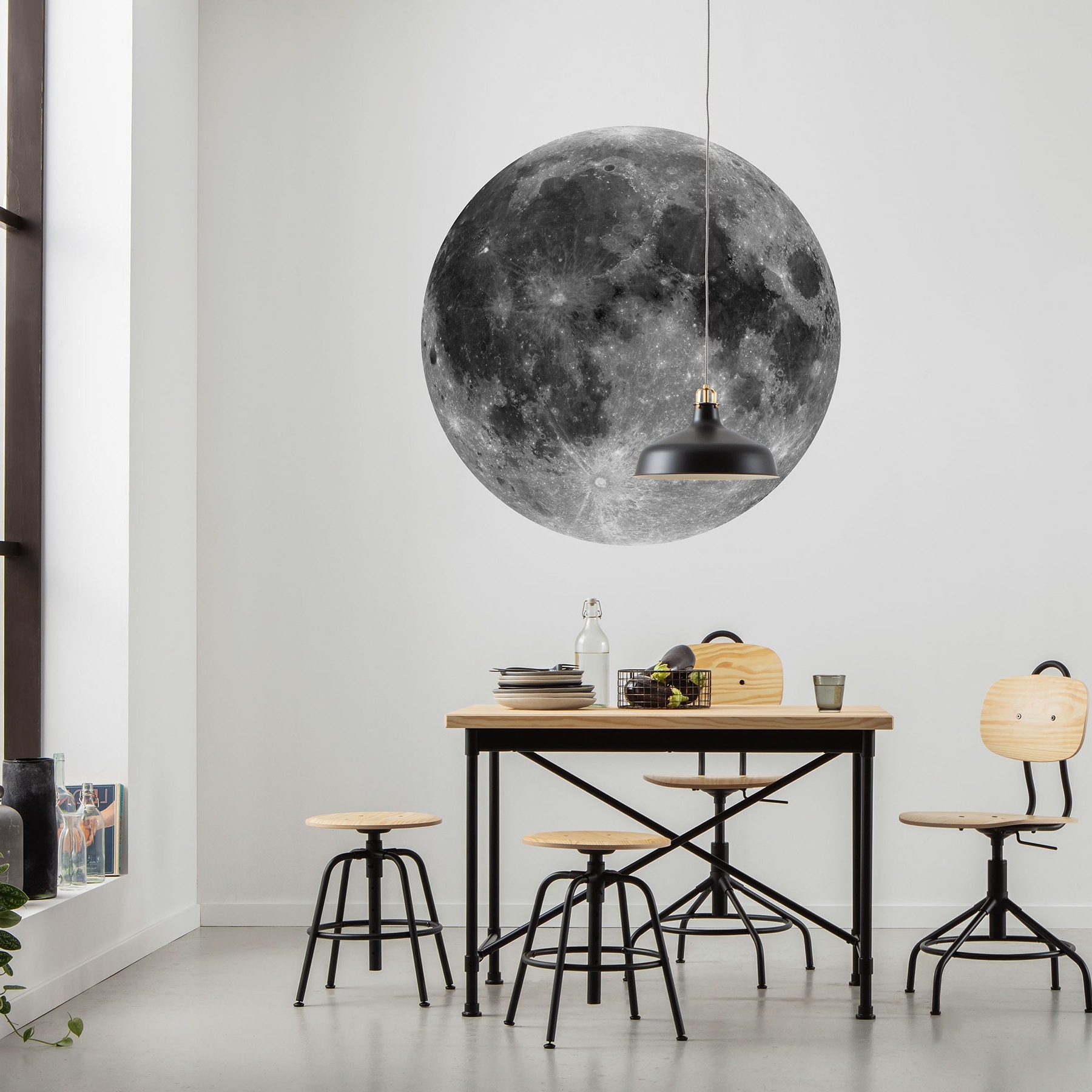 Carta da parati fotografica Komar Disney Dot Moon 125 x 125 cm Tessuto non tessuto autoadesivo Luna Decollo! Spedizione Luna