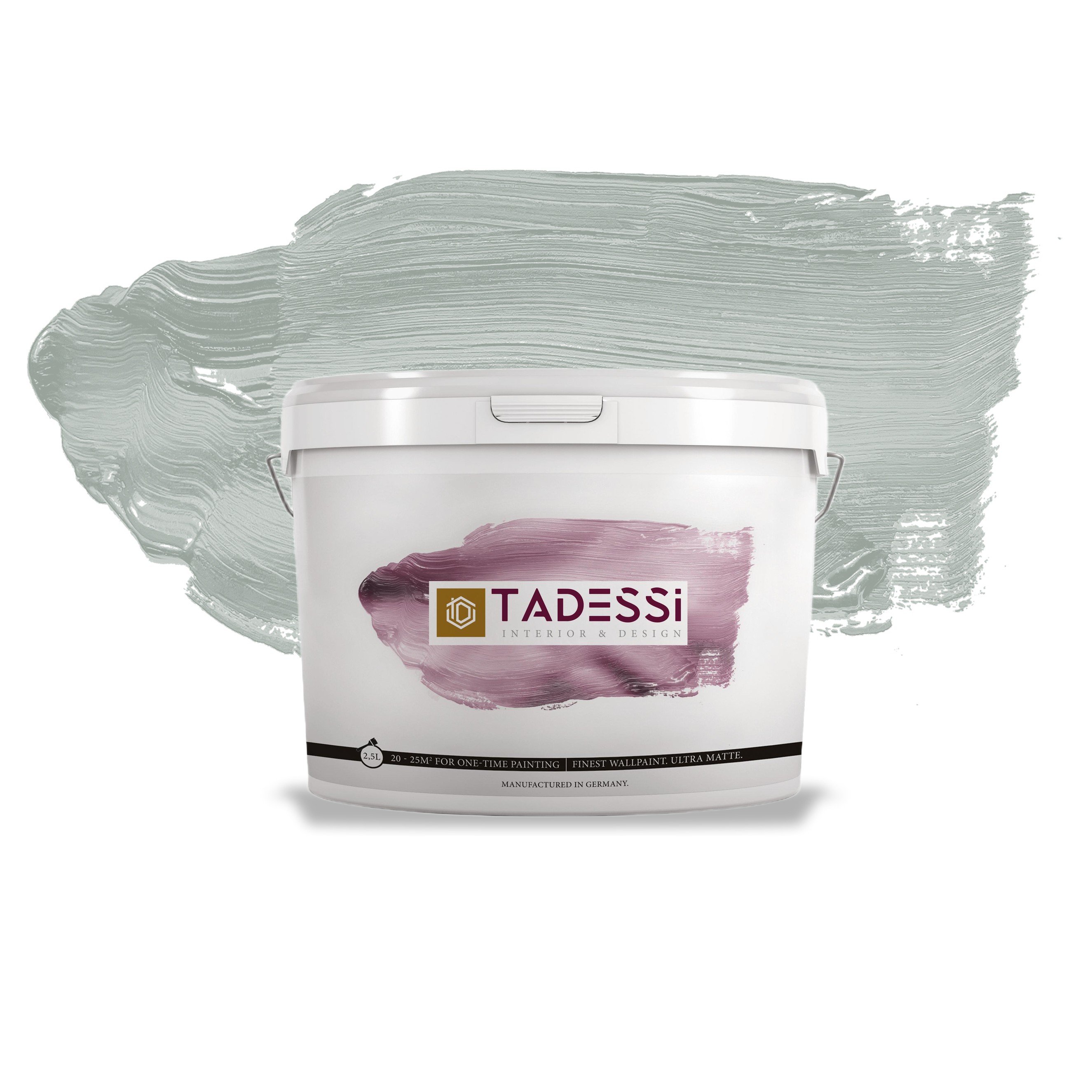 TADESSI Color Vista - Pittura murale grigio pastello - Grigio tenue - Pittura per interni opaca - Dispersione di alta qualità
