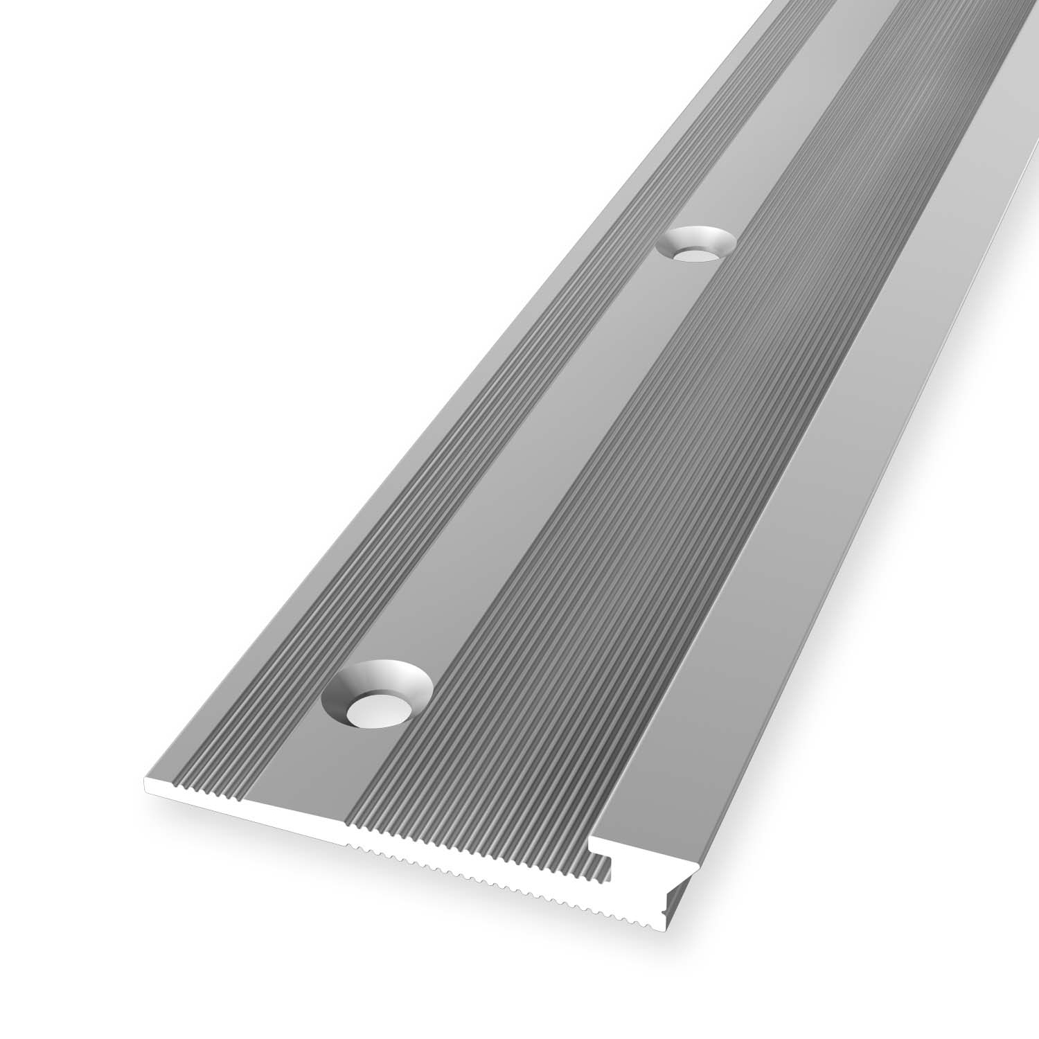 Profilo di finitura in alluminio liscio argento Küberit 6 x 36 x 2700 mm