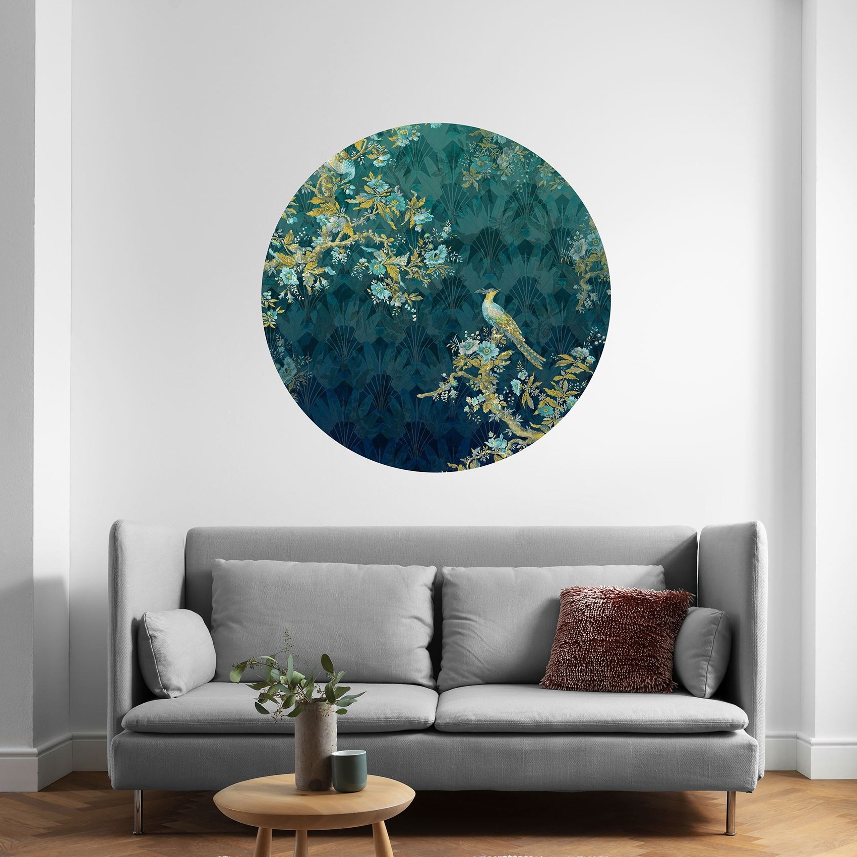 Carta da parati fotografica Komar Disney Dot Majestic 125 x 125 cm Tessuto non tessuto Autoadesivo Majestic Royal Peacock Branches Magic