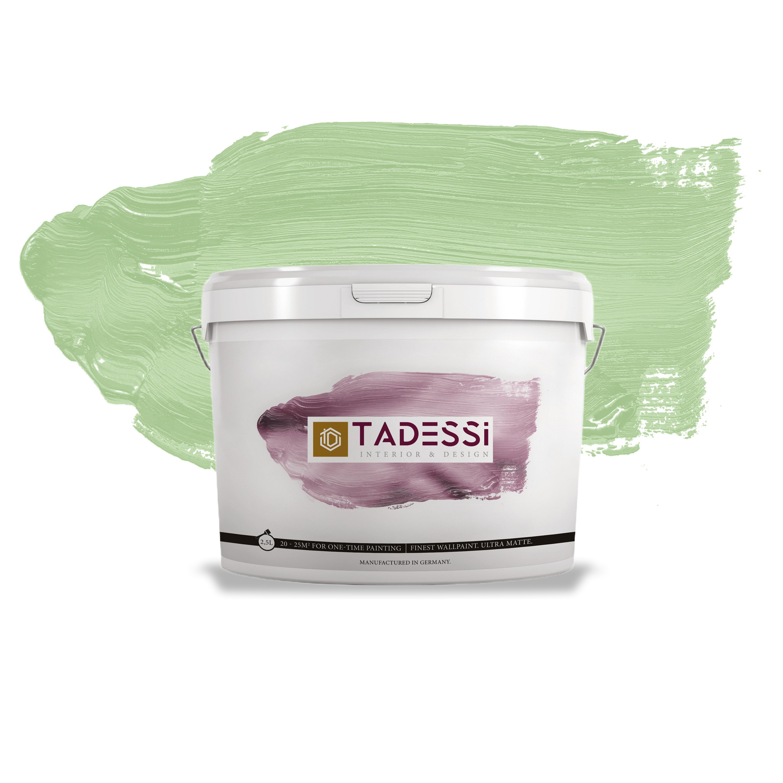TADESSI Color Vista - Pittura murale verde pastello - Verde salvia chiaro - Pittura per interni opaca di alta qualità
