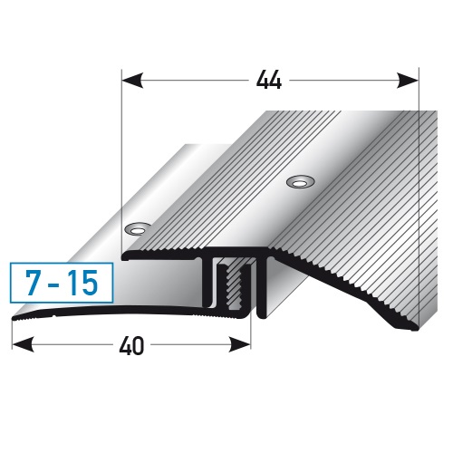 Profili di altezza e regolazione PROVISTON Vancouver B 44 mm Altezza bordo 7 - 15 mm Alluminio anodizzato