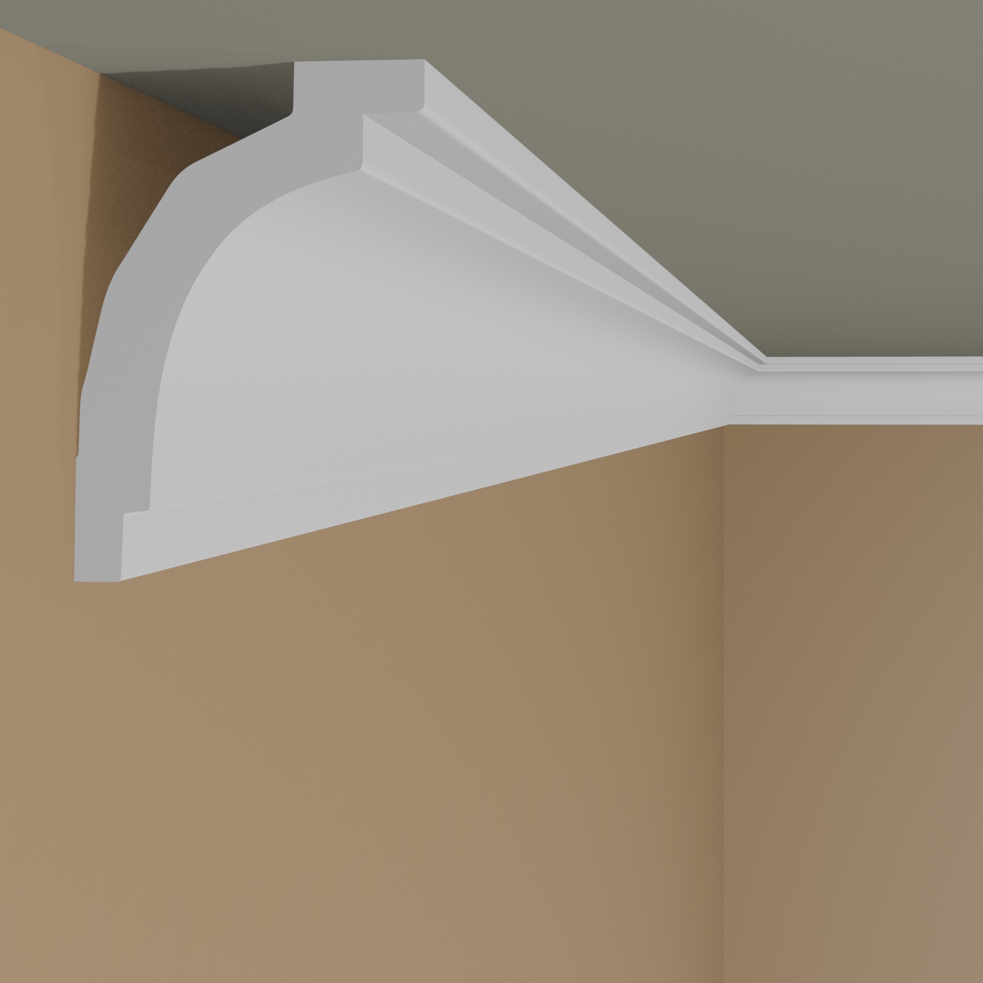 Cornice in polistirene Wiesemann London 10, 55 x 68 x 2000 mm, modanatura per soffitto bianca
