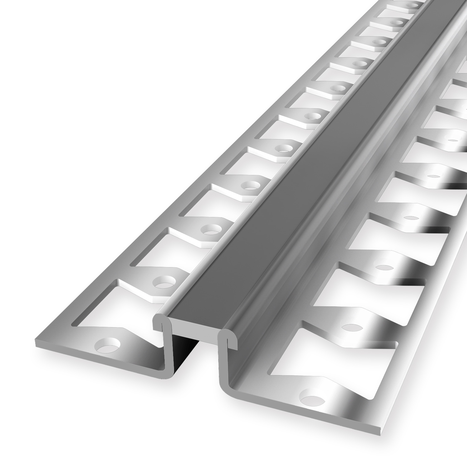 Profilo per giunto di dilatazione 11,8 x 51 mm, altezza bordo 10,3 mm, profilo per piastrelle, chiuso, forato, Küberit