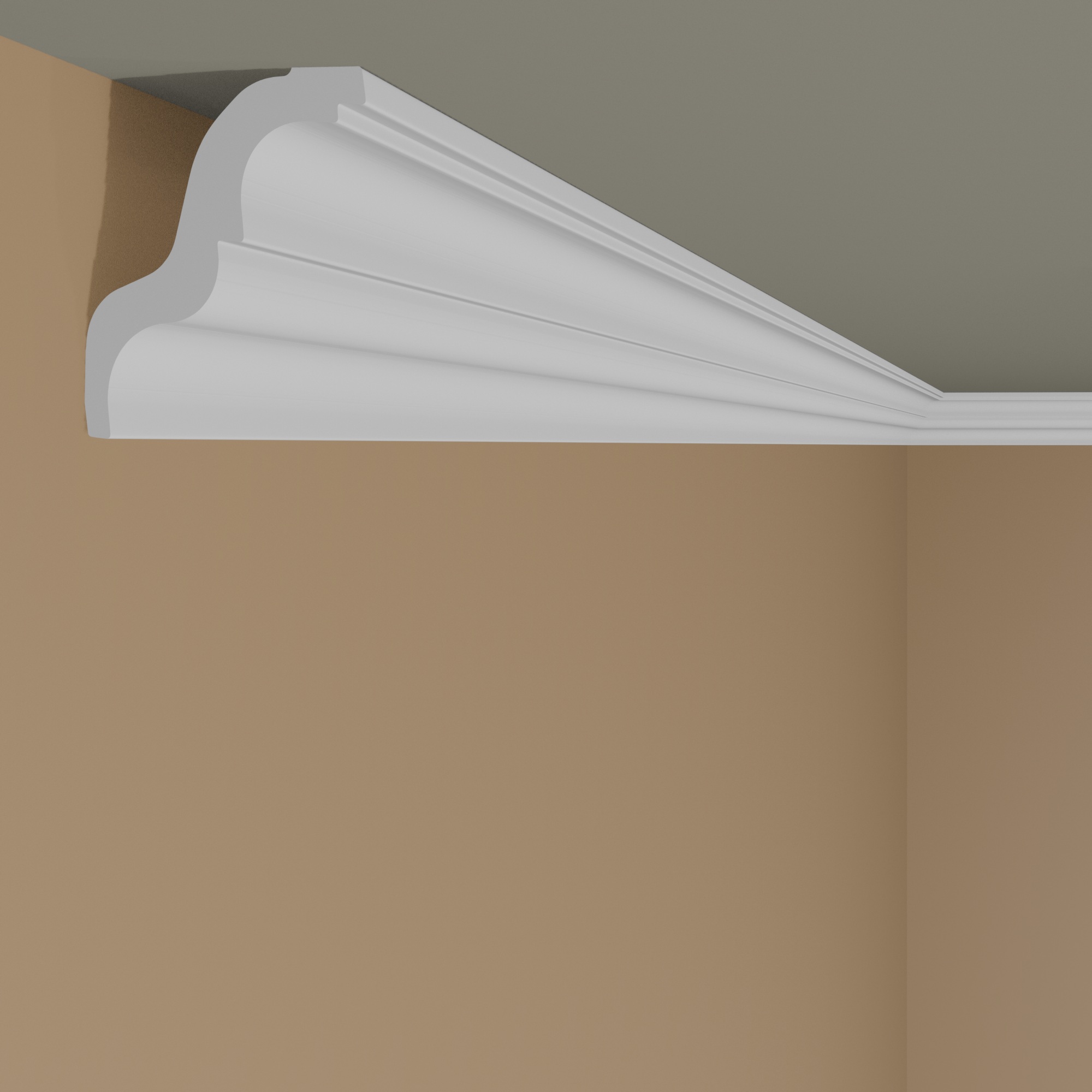 Cornice NMC AT NOMASTYL in polistirene 95 x 100 x 2000 mm, modanatura per soffitto bianca