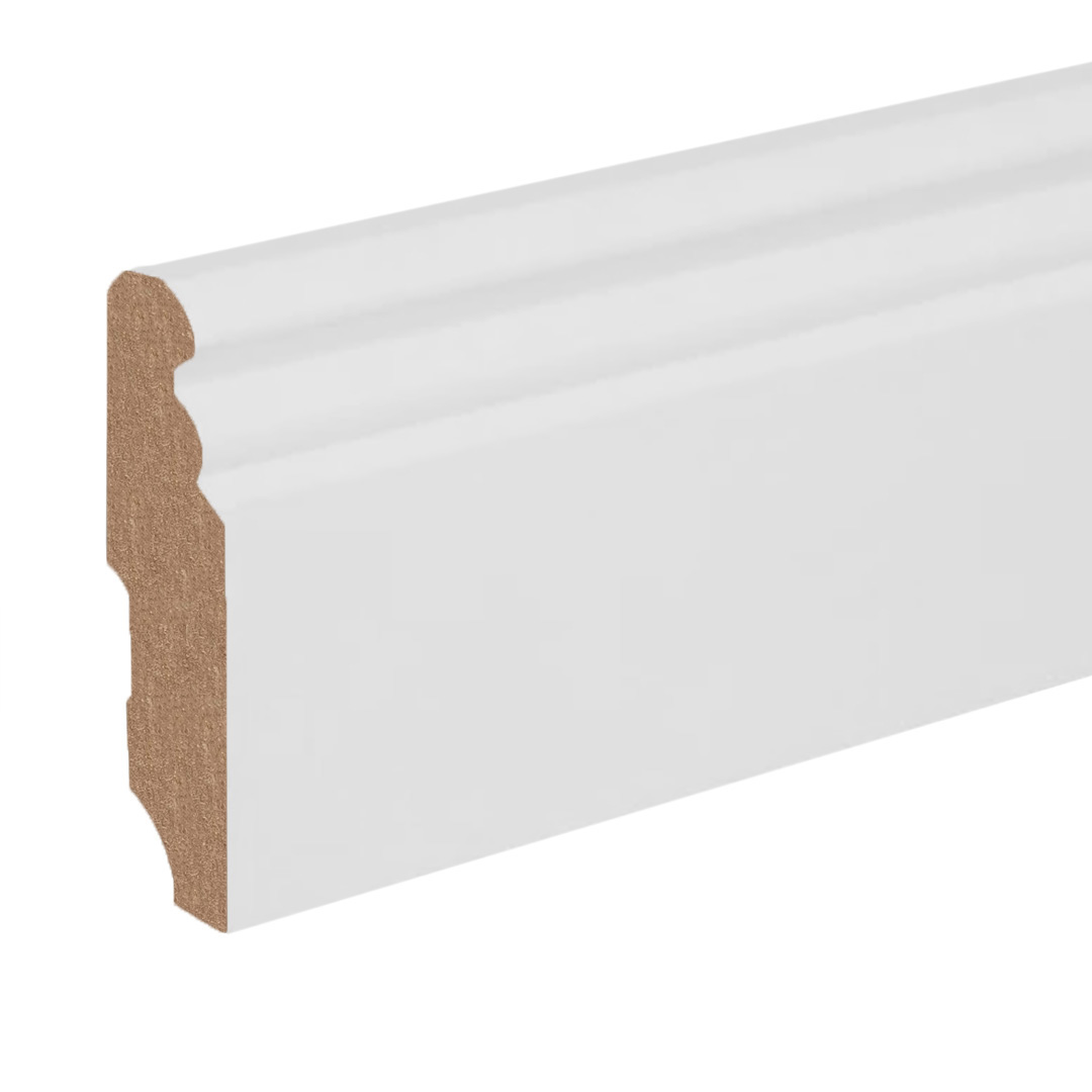 Battiscopa / battiscopa / modanatura per pavimento Erba-2 (71992) 19 x 78 x 2400 mm Bianco