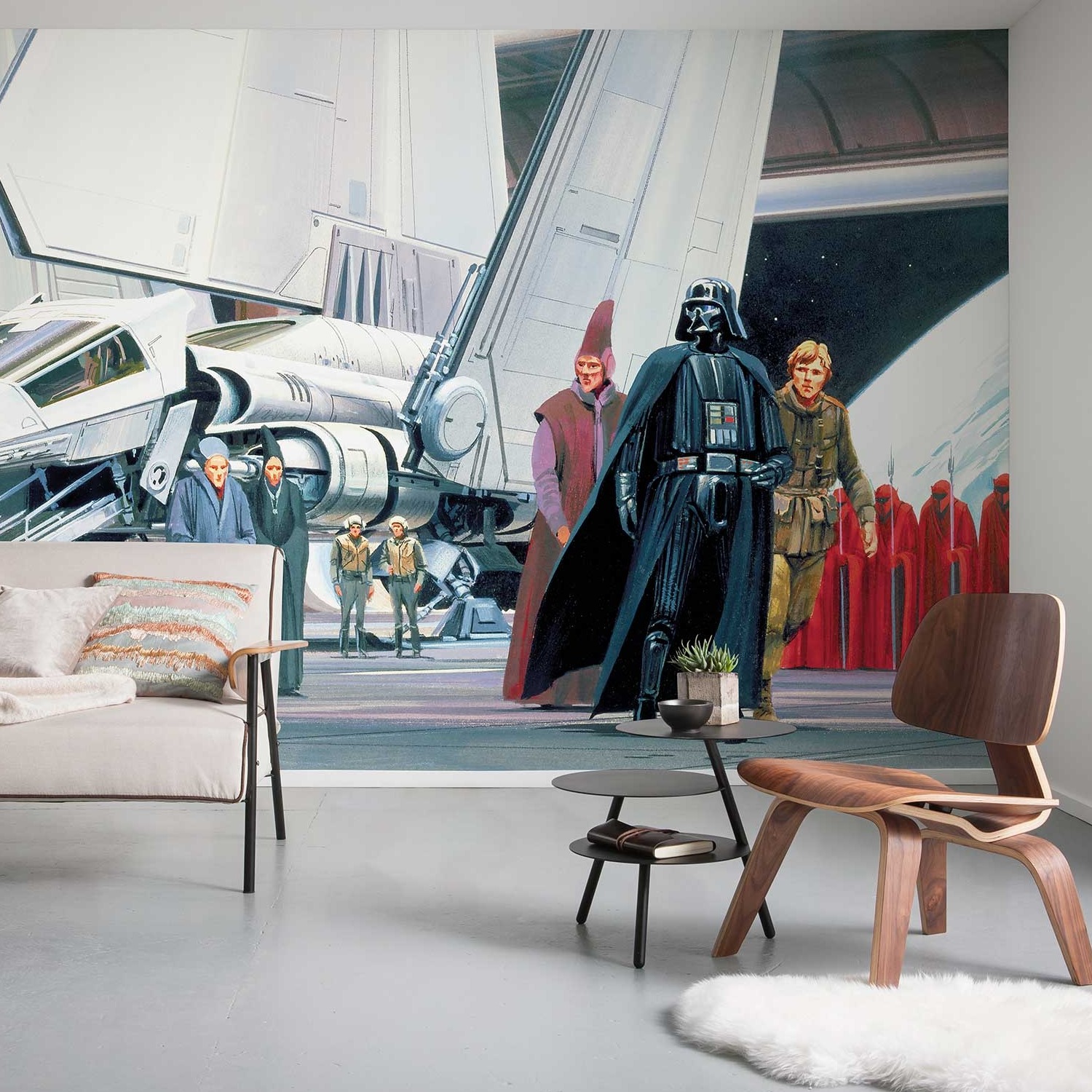 Carta da parati fotografica Komar Star Wars Death Star Shuttle Dock 250 x 500 cm Carta da parati con stampa digitale Tessuto non tessuto Darth Vader