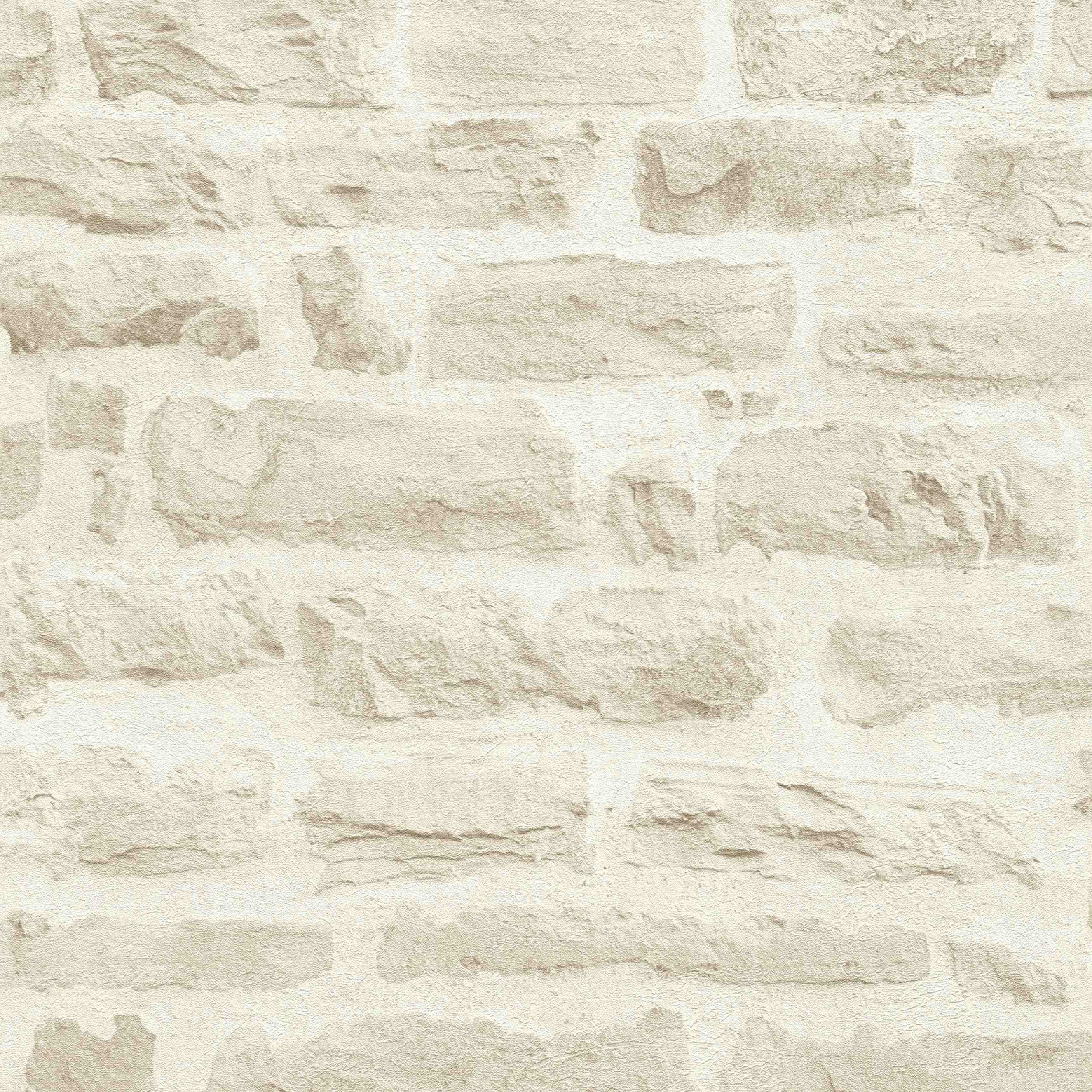 A.S. Creation Elements 355803 Carta da parati in tessuto non tessuto Effetto pietra 0,53 x 10,05 m Beige