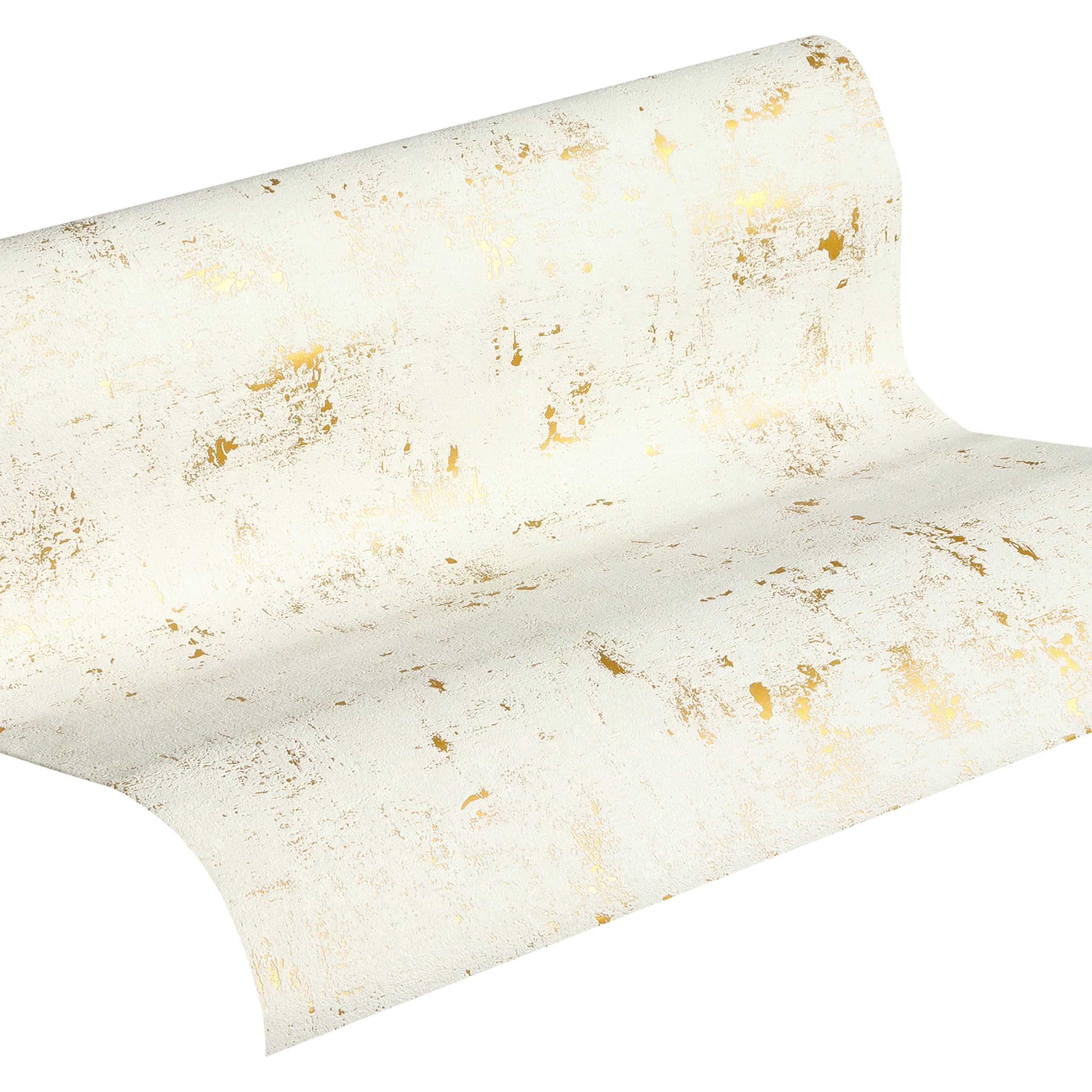 Carta da parati non tessuta 230775 Plain White Blooming A.S. Creation