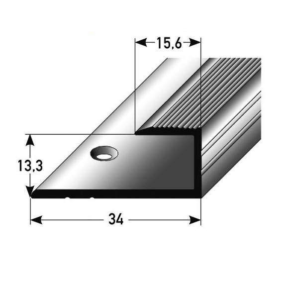 Profili di bordatura e finitura Auer Bancroft B 34 mm, altezza bordatura 13,3 mm, alluminio anodizzato