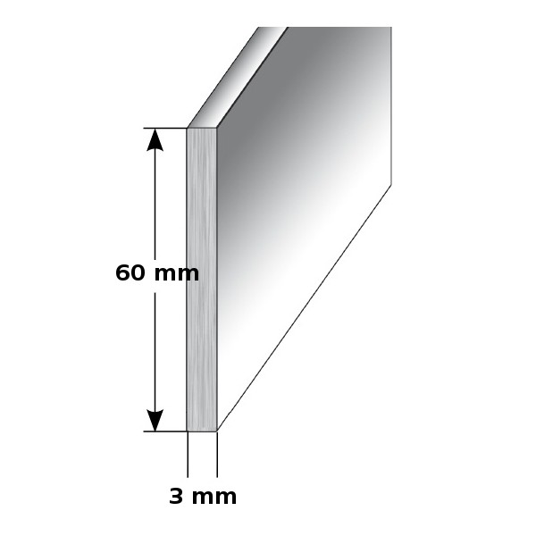 Auer Battiscopa in metallo H 60 mm Battiscopa in alluminio Impermeabile Moderno