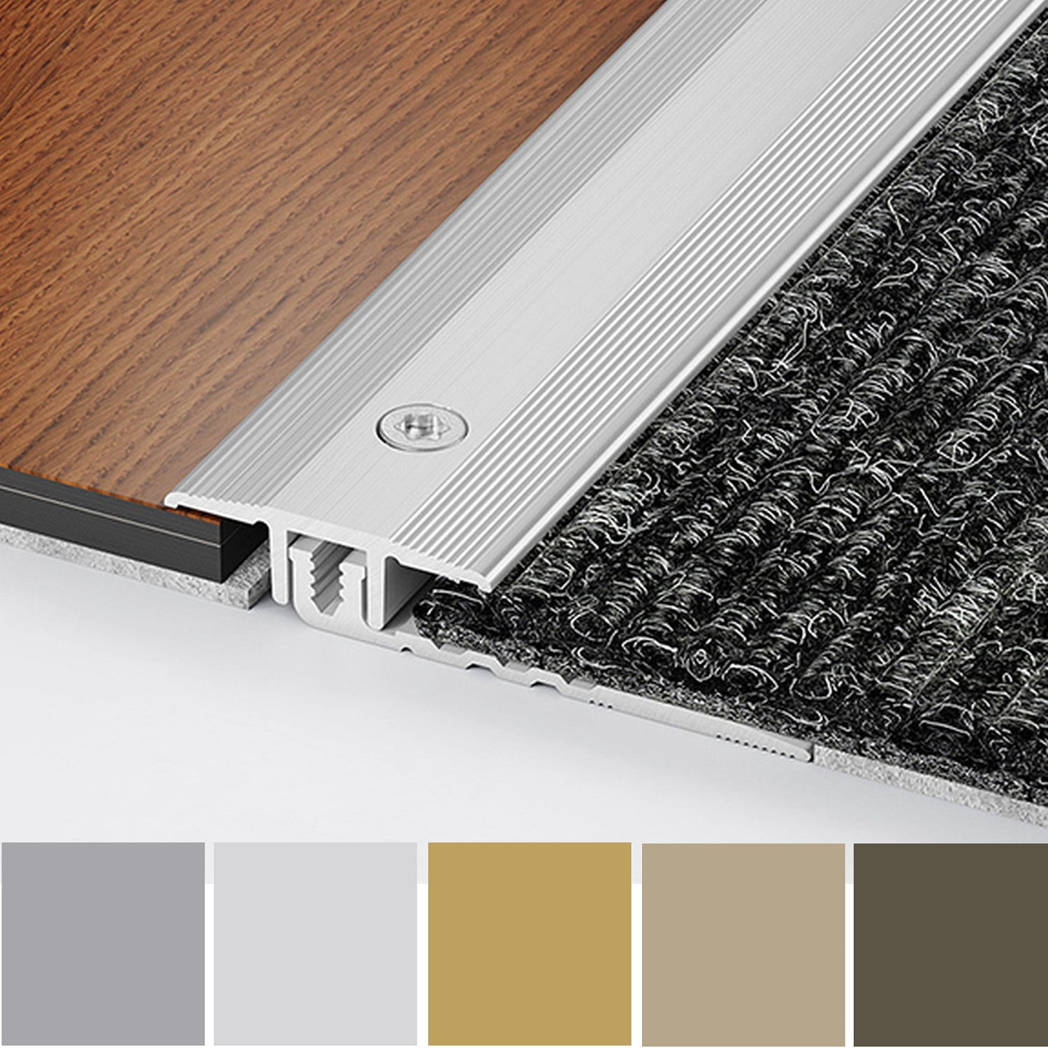 Profilo di transizione PROVISTON, larghezza 40 mm, altezza bordo 4 - 9,5 mm, striscia di transizione