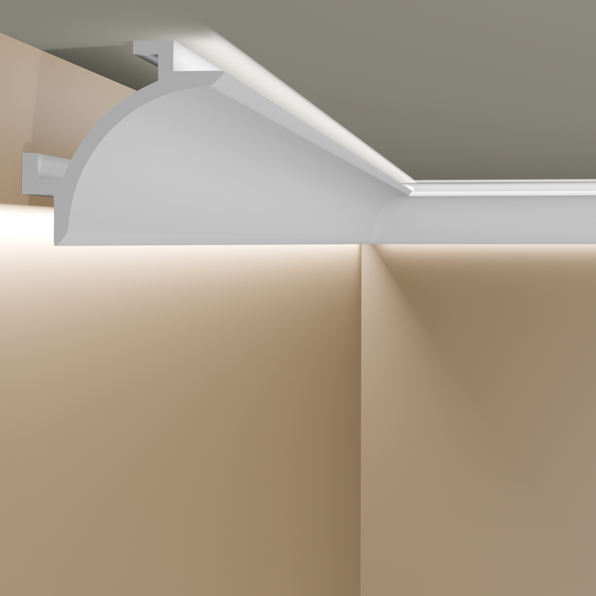 Mardom Striscia luminosa a LED "QL001" 147 x 147 x 2000 mm Bianco Modanatura per soffitto Modanatura per cornice Moderno
