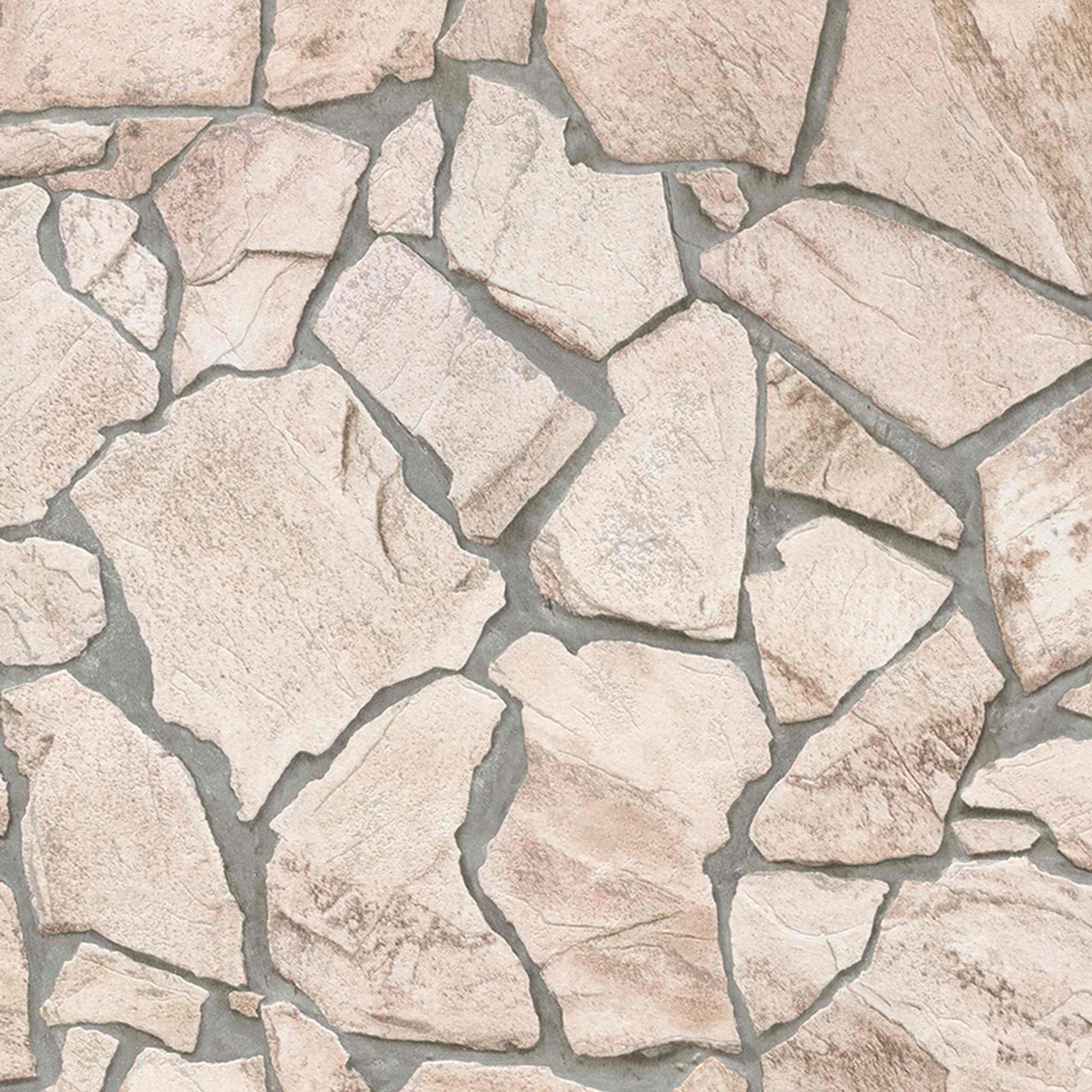 A.S. Creation Wood'n Stone 927323 Carta da parati in tessuto non tessuto Effetto pietra 0,53 x 10,05 m Beige