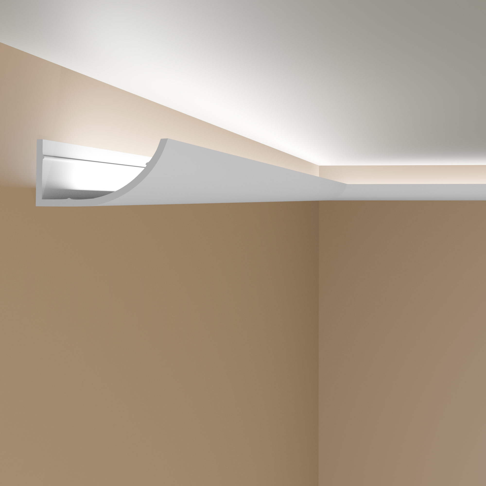PROVISTON Striscia luminosa a LED "NE362" 86 x 172 x 2000 mm Bianco Modanatura per soffitto Modanatura per cornice
