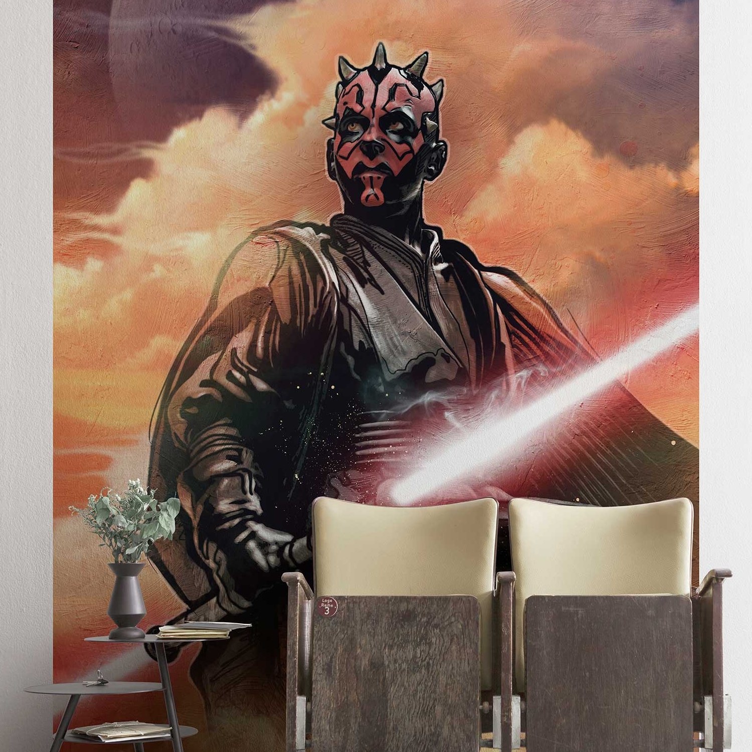 Carta da parati fotografica Komar Star Wars Darth Maul 280 x 200 cm Tessuto non tessuto Darth Spada laser bifacciale Signore dei Sith