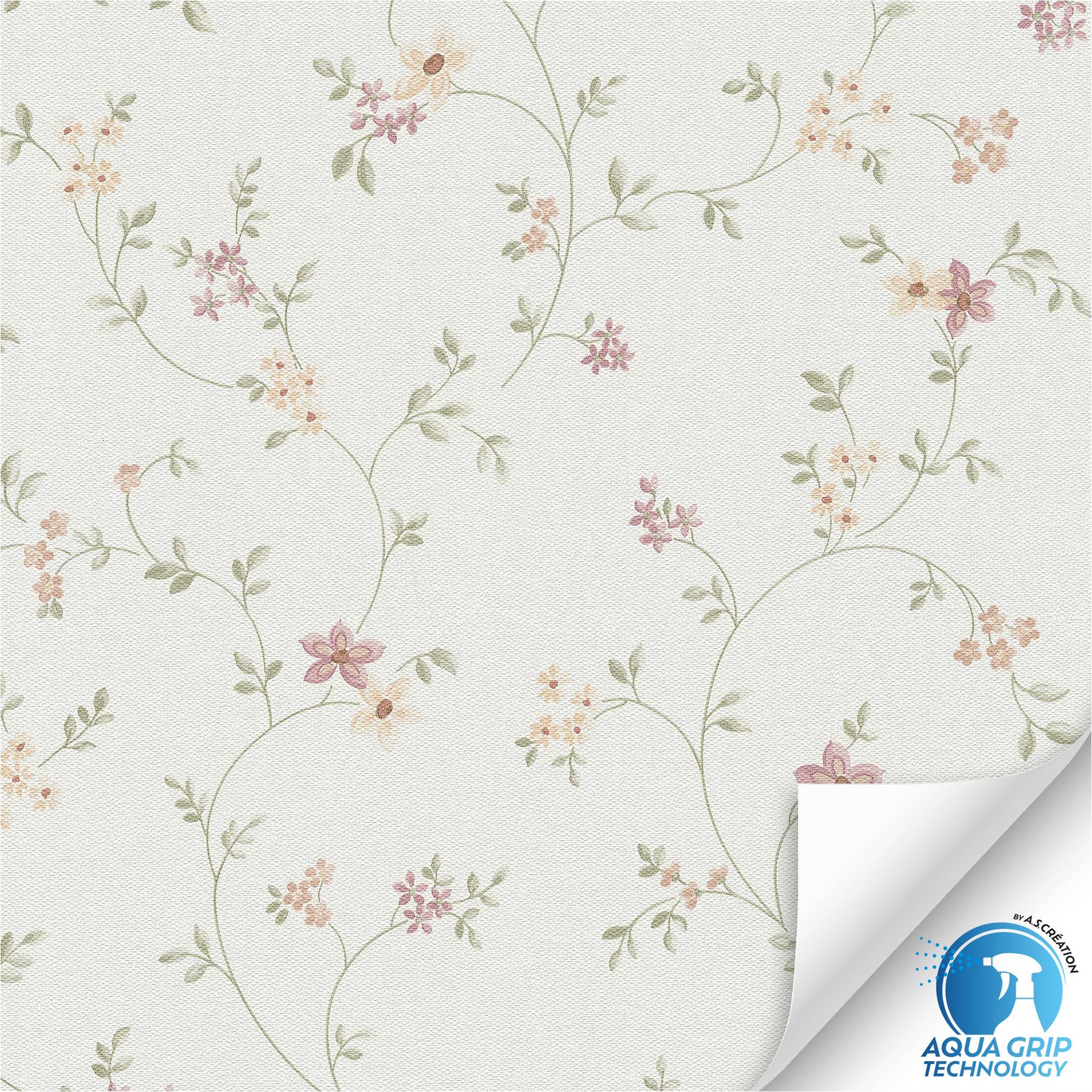 Carta da parati non tessuta 784551 WOW preincollata motivo floreale bianco A.S. Création