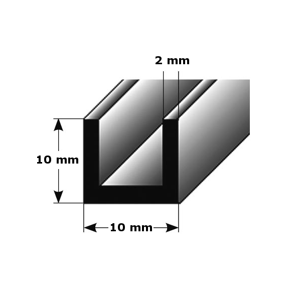 U-Profil "Belmonte" als Montageprofil / Bauprofil, aus Aluminium-1-1 mm (Default)