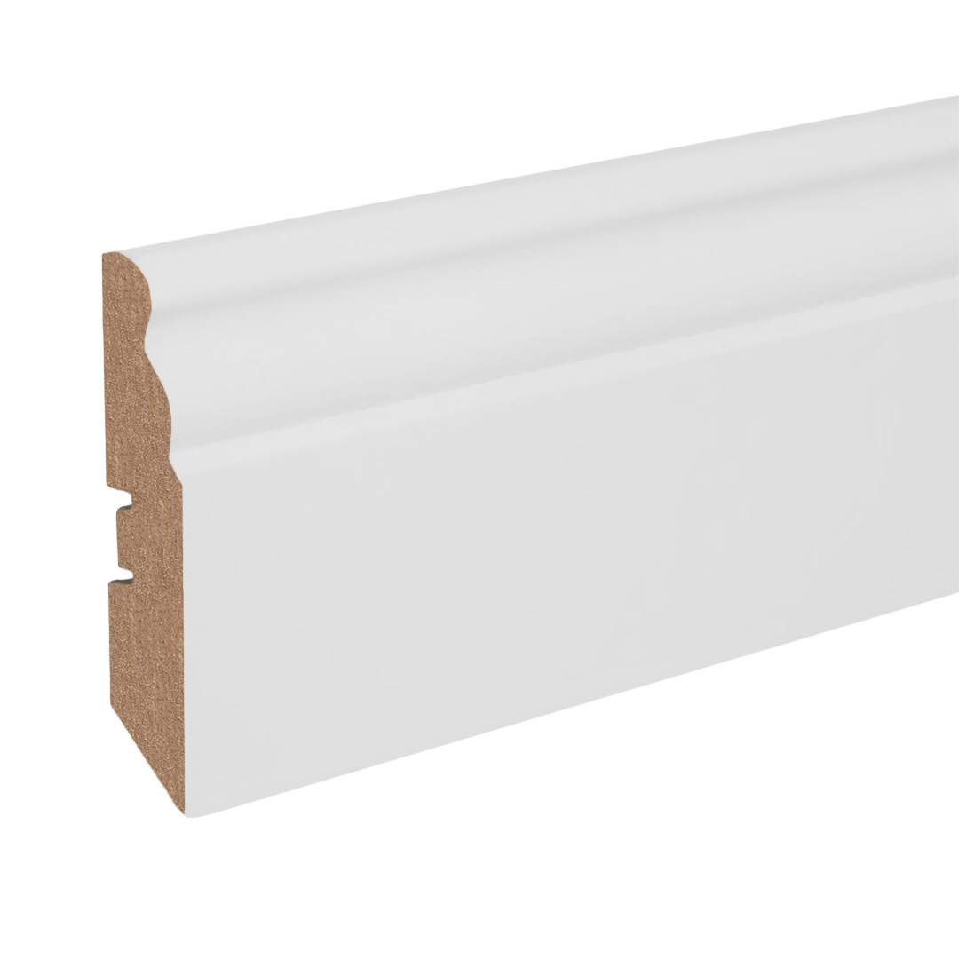 Battiscopa / battiscopa / modanatura per pavimento Cantu-3 (69681) 19 x 96 x 2500 mm Bianco