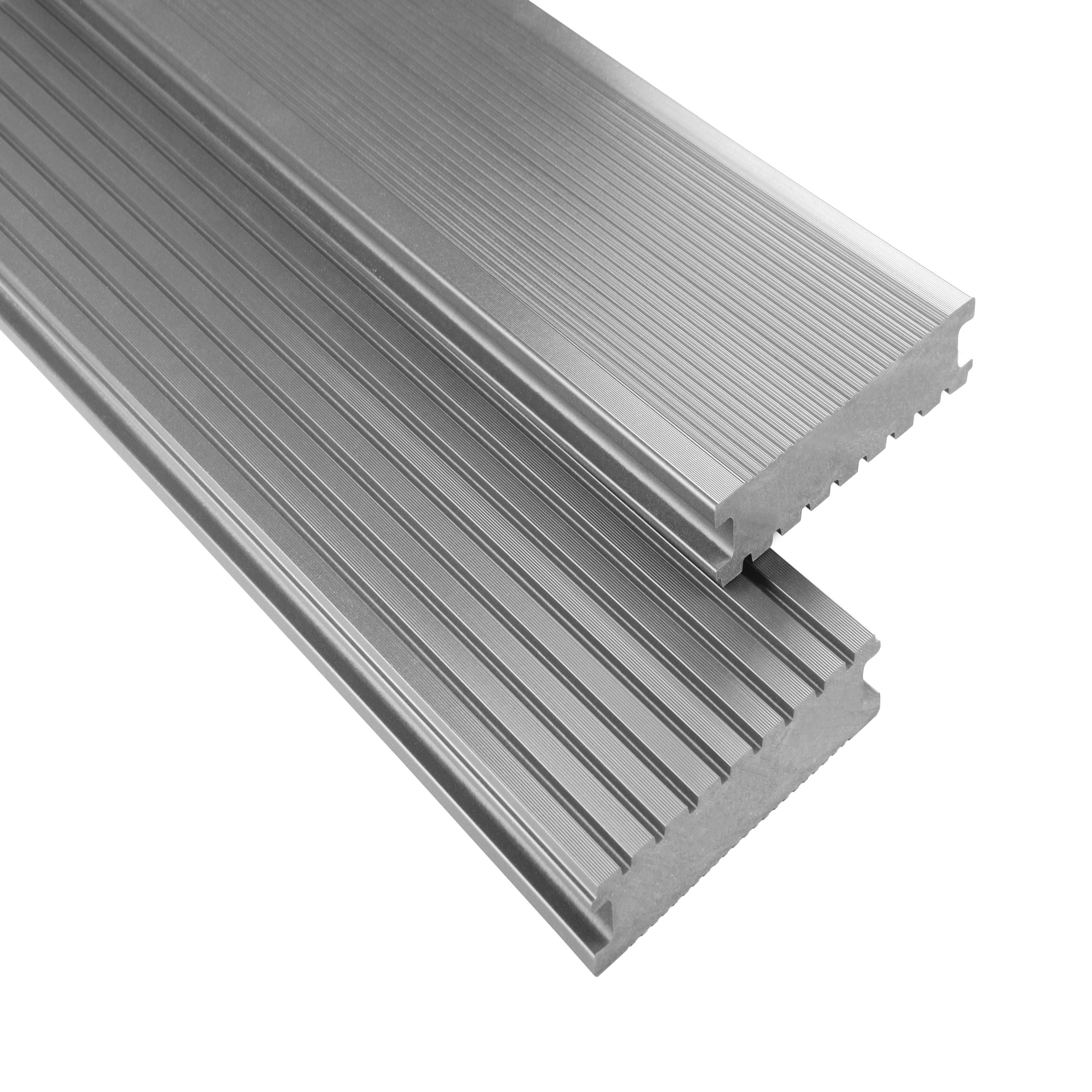 Tavolato per terrazza in WPC 14,5 x 2,6 cm, profilo pieno, grigio standard, terrazza Kovalex