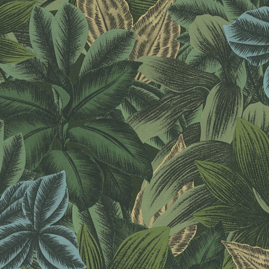 A.S. Creation Stili di viaggio 392224 Carta da parati in tessuto non tessuto Botanico 10,05 x 0,53 m Verde