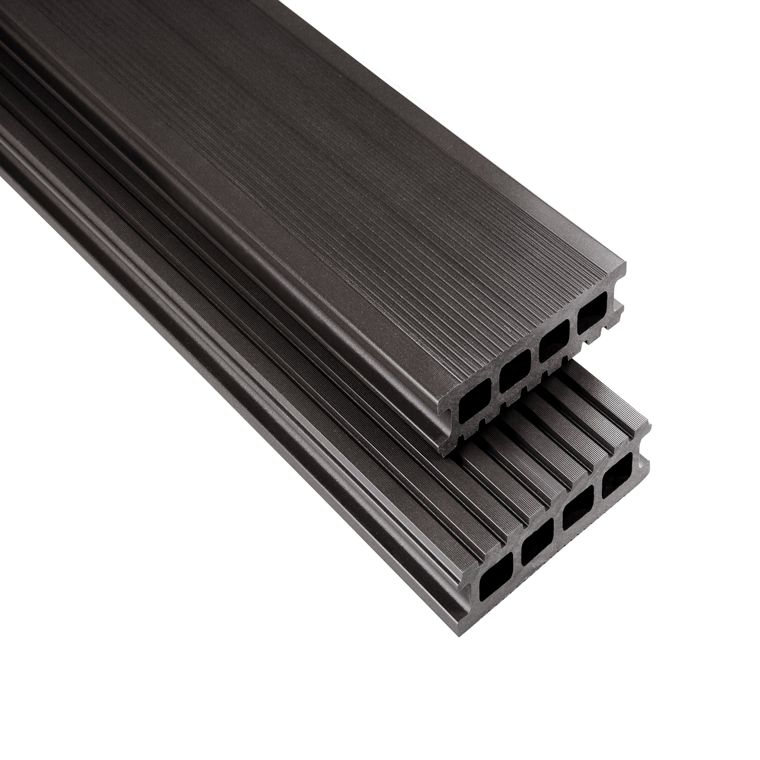 Tavolato per pavimentazione in WPC 14,5 x 2,6 cm, pavimento a camera cava standard grigio-marrone Kovalex