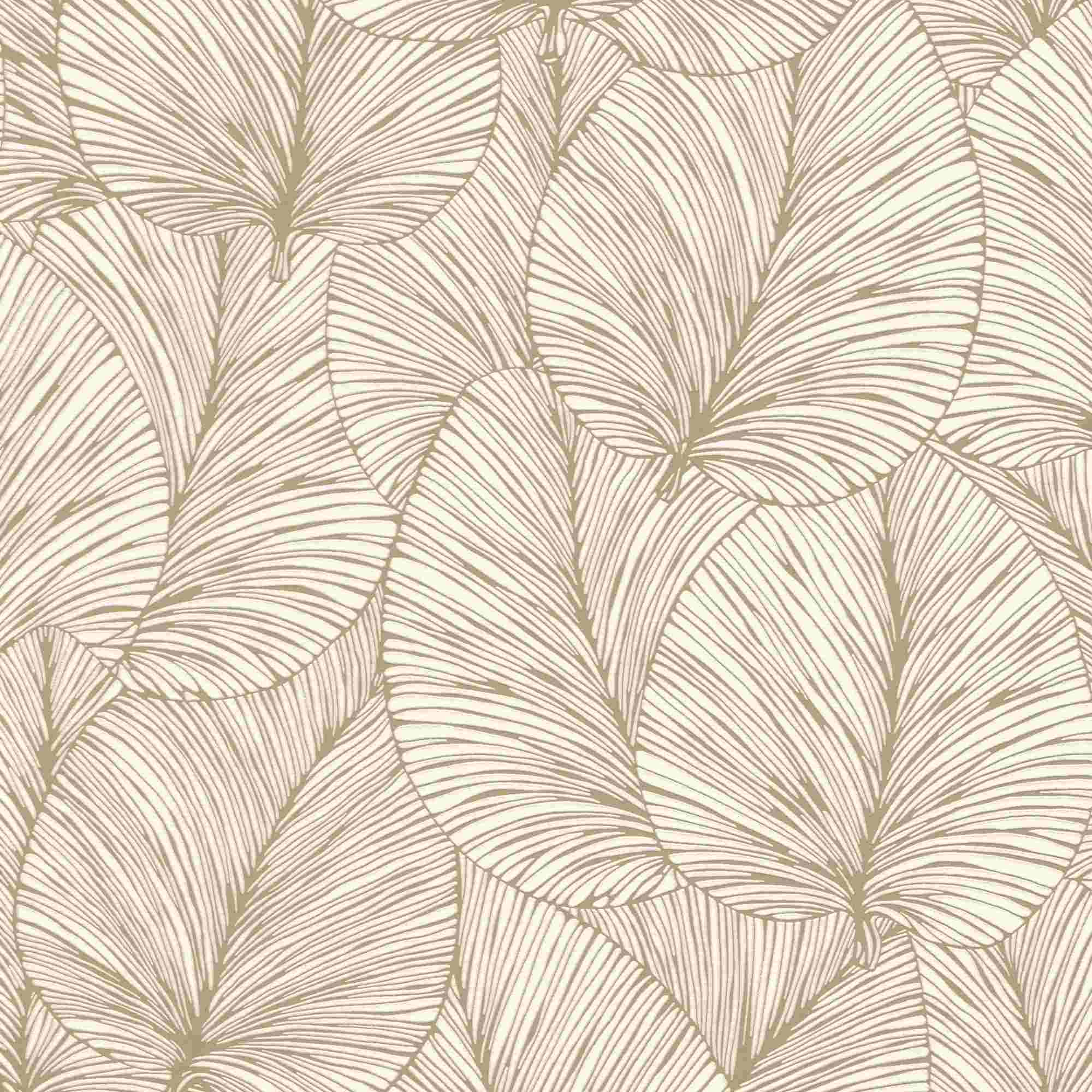 Rasch Selezione 456622 Carta da parati in tessuto non tessuto Botanico 10,05 x 0,53 m Bianco Oro