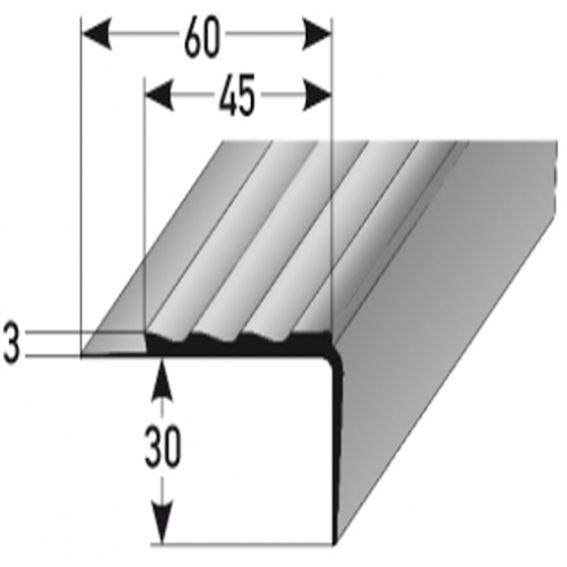 Profili per bordi e angoli delle scale Auer Macao H 33 mm L 60 mm L 2500 mm altezza bordo 3 mm