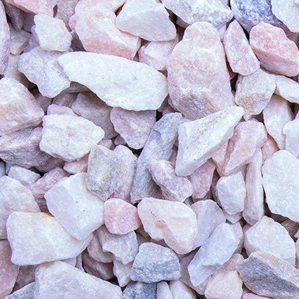 Rosario Splitt 8 - 16 mm Premium Ghiaia Marmo Pietra Naturale Bianco Rosa Pietre da Giardino GSH