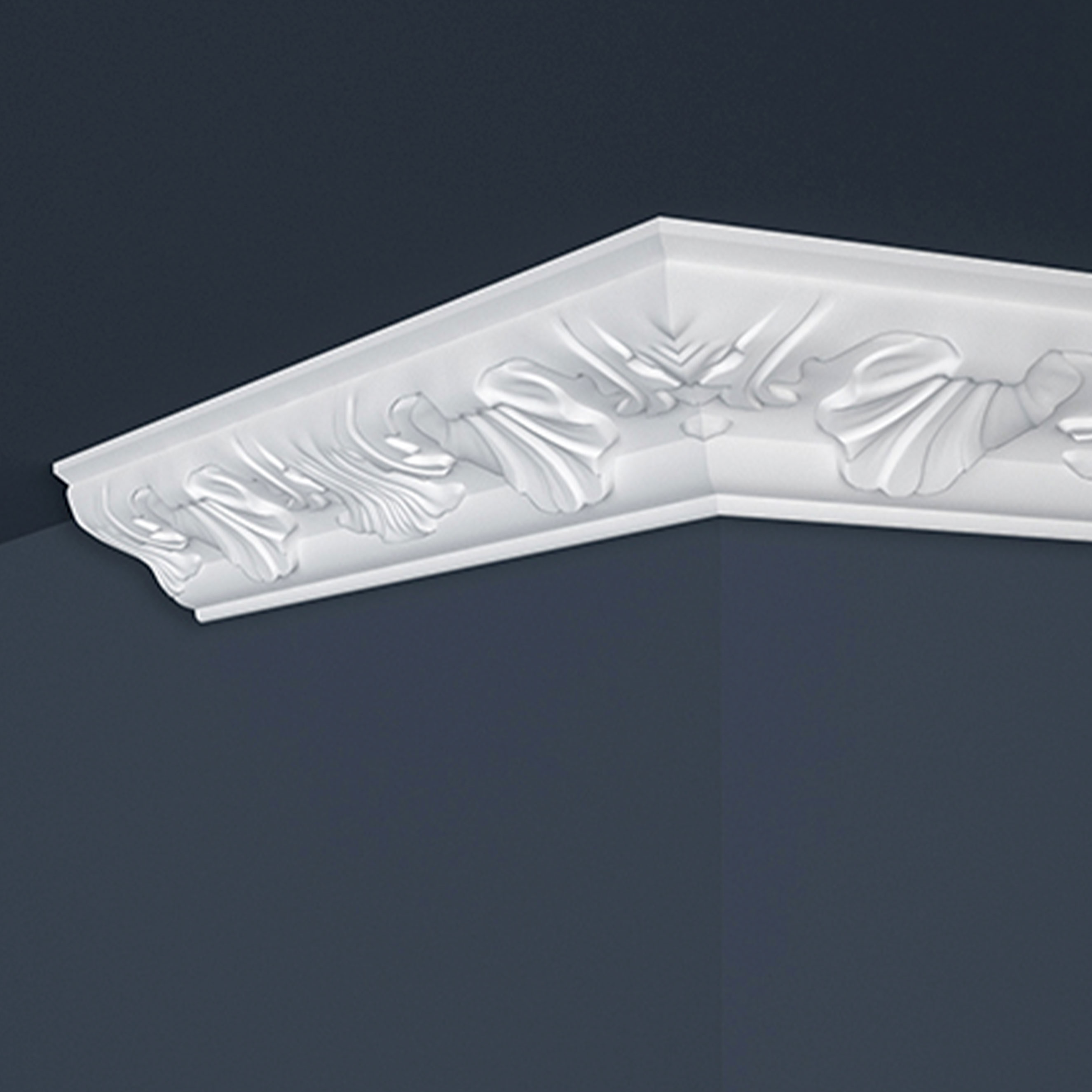 Marbet Cornice "B-4" Modanatura per soffitto in polistirolo 46 x 46 x 2000 mm Modanatura in polistirene Bianco