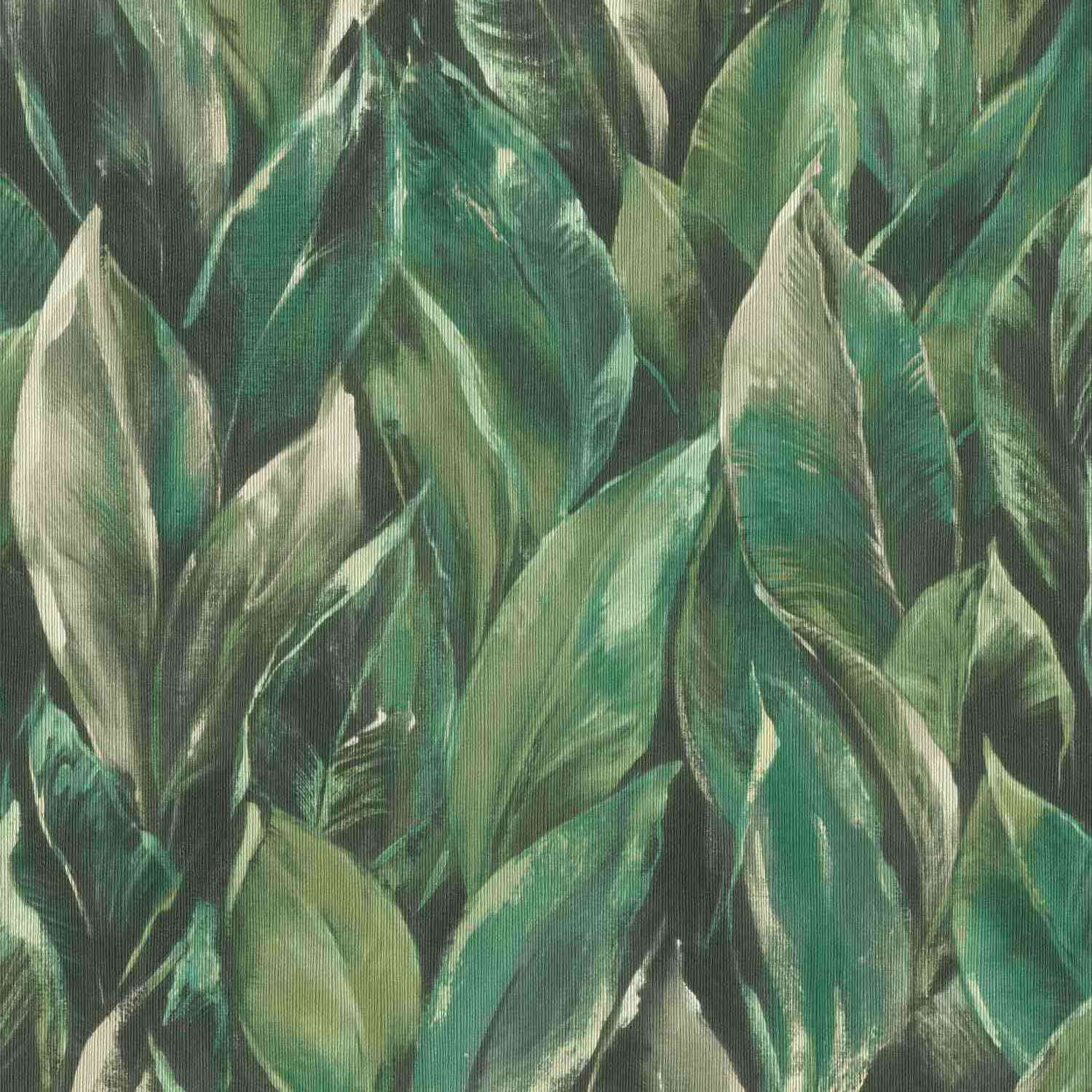 Rasch Curiosità 537345 Carta da parati in tessuto non tessuto Botanico 0,53 x 10,05 m Nero Crema Verde