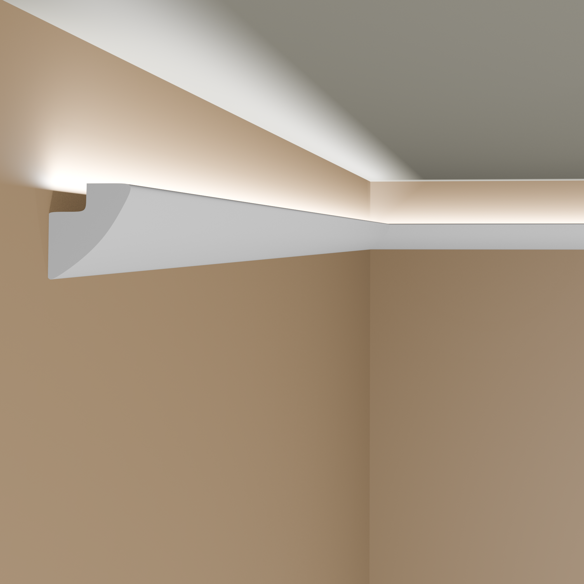 Cornice in polistirolo Wiesemann Pompei, 48 x 45 x 2000 mm, cornice bianca per soffitto