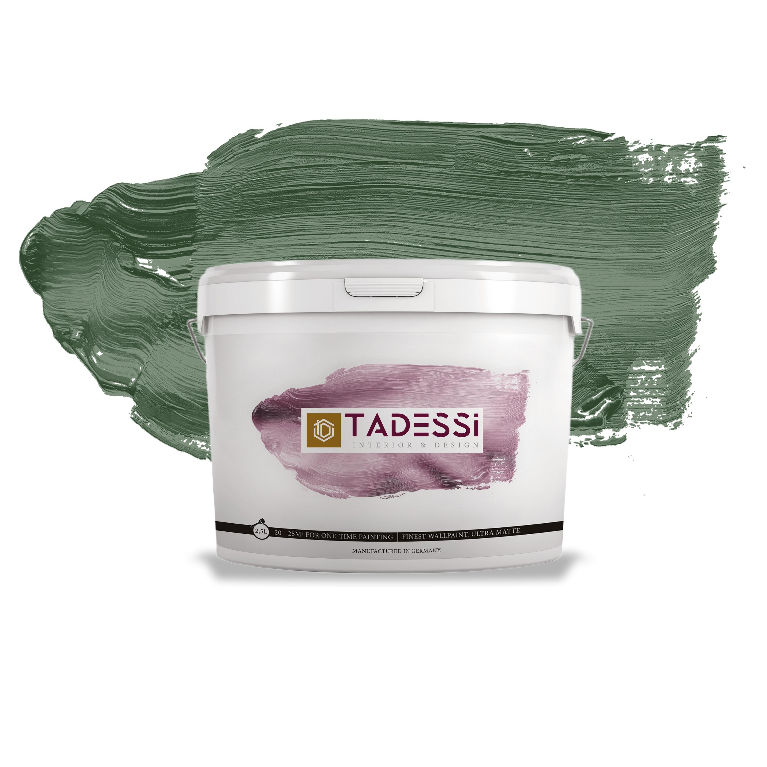 TADESSI Color Vista - Pittura murale Verde - Verde foresta - Verde salvia - Pittura per interni opaca di alta qualità