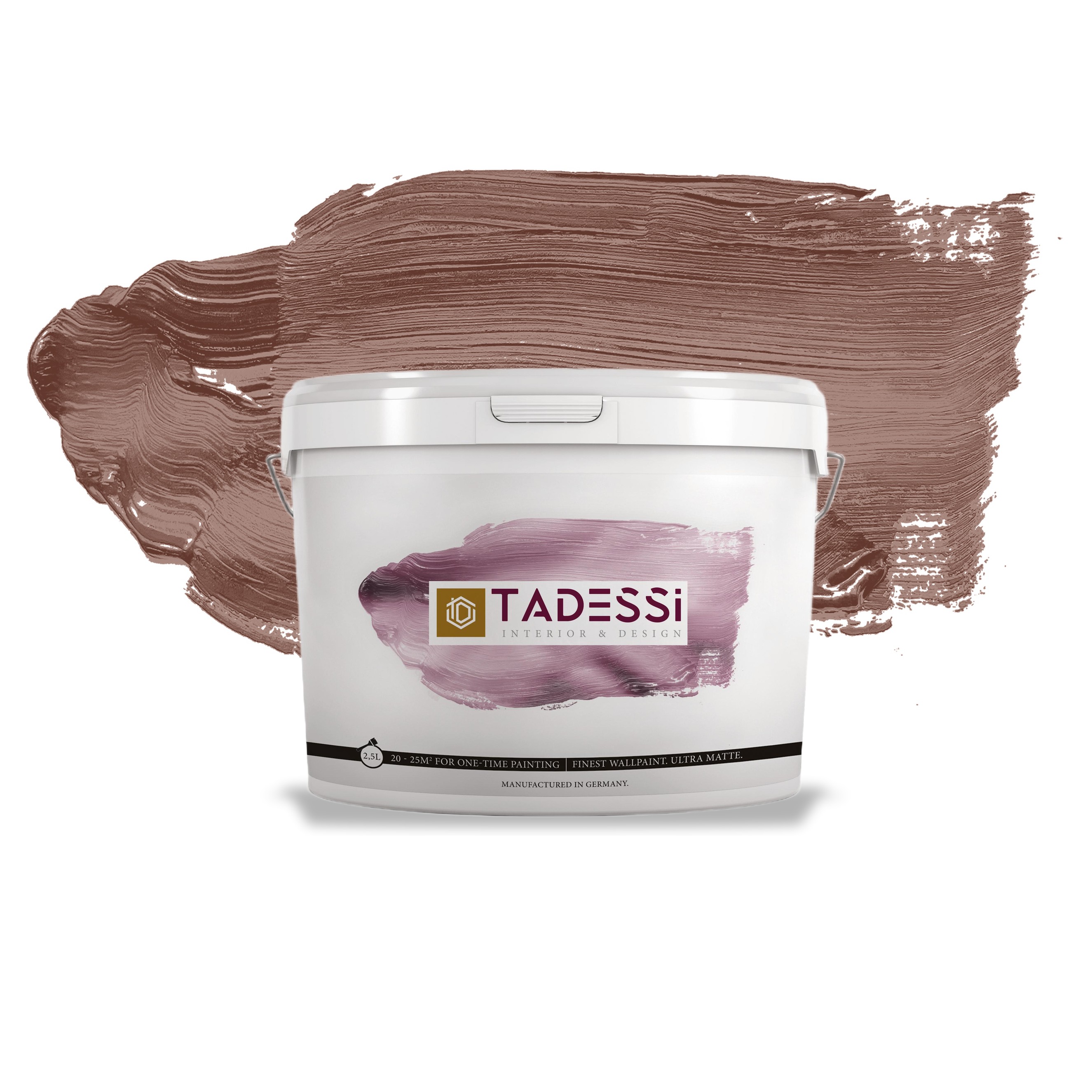 TADESSI Color Vista - Pittura murale Rosso - Castagna Mocha - Pittura per interni opaca - Dispersione di alta qualità
