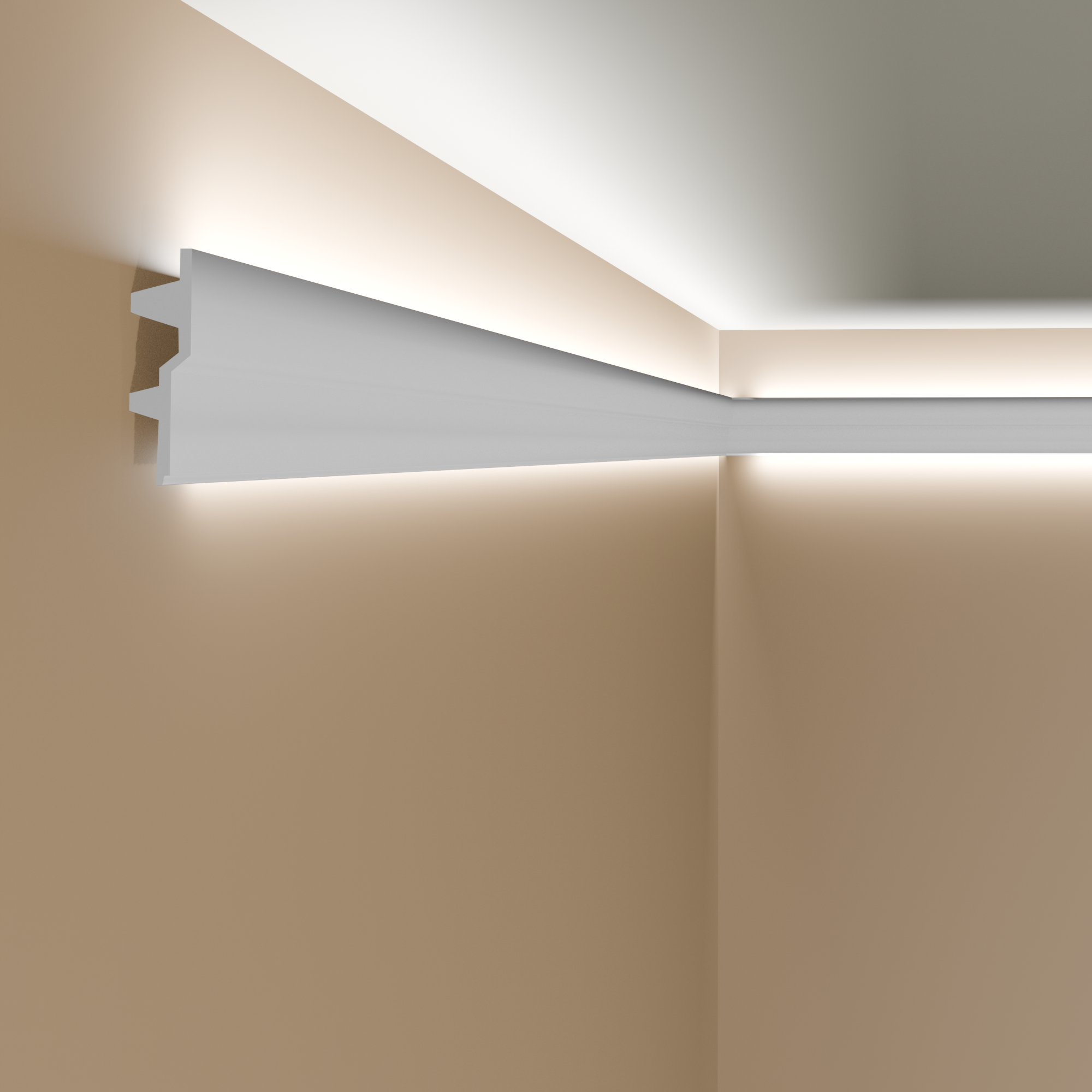 Modanatura per soffitto Mardom MDB150 Profoam 40 x 150 x 2000 mm Cornice bianca Striscia luminosa Illuminazione indiretta