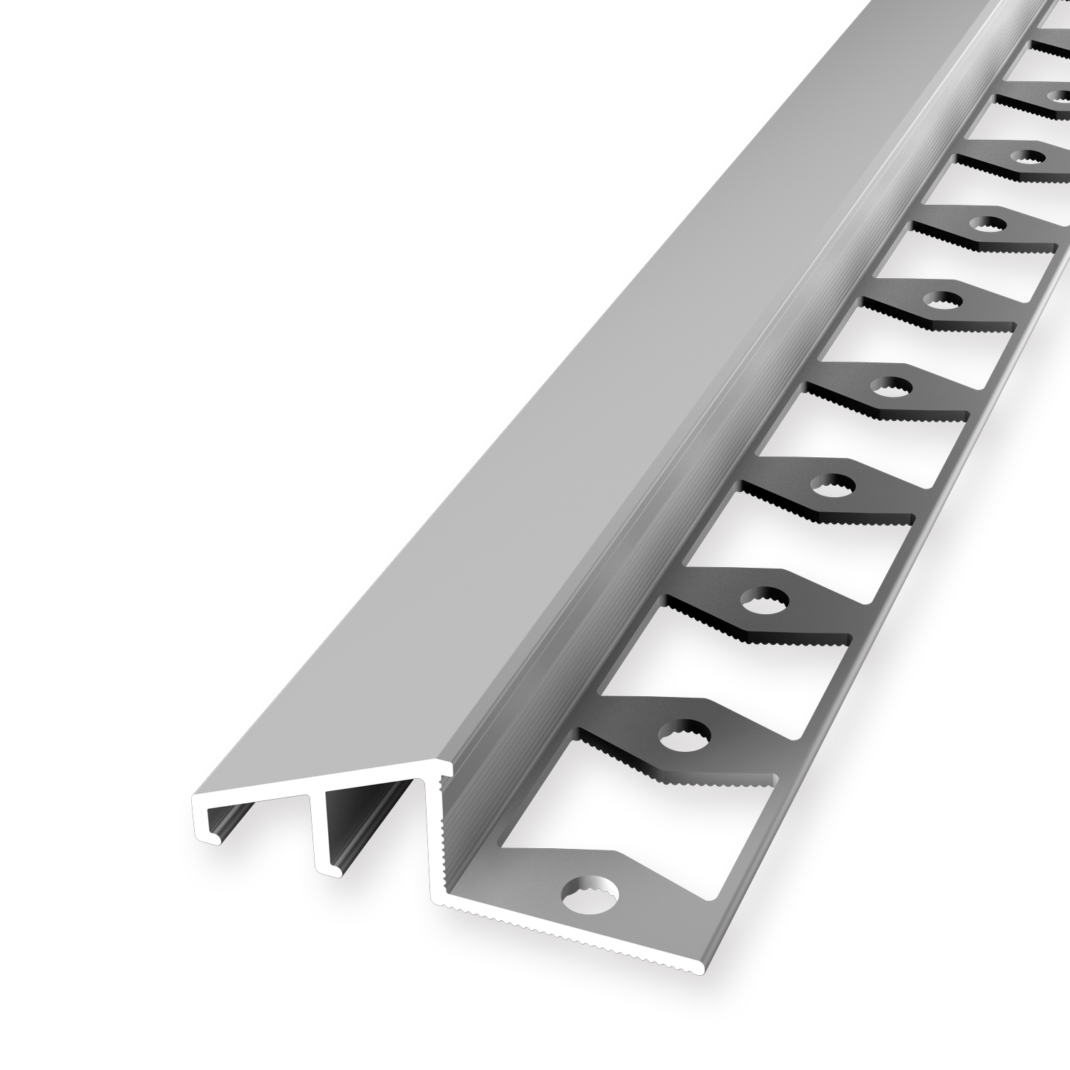 Profilo di compensazione 12,5x23x2500 mm, altezza bordo 12,5 mm, profilo rampa, profilo di regolazione, punzonato, Küberit