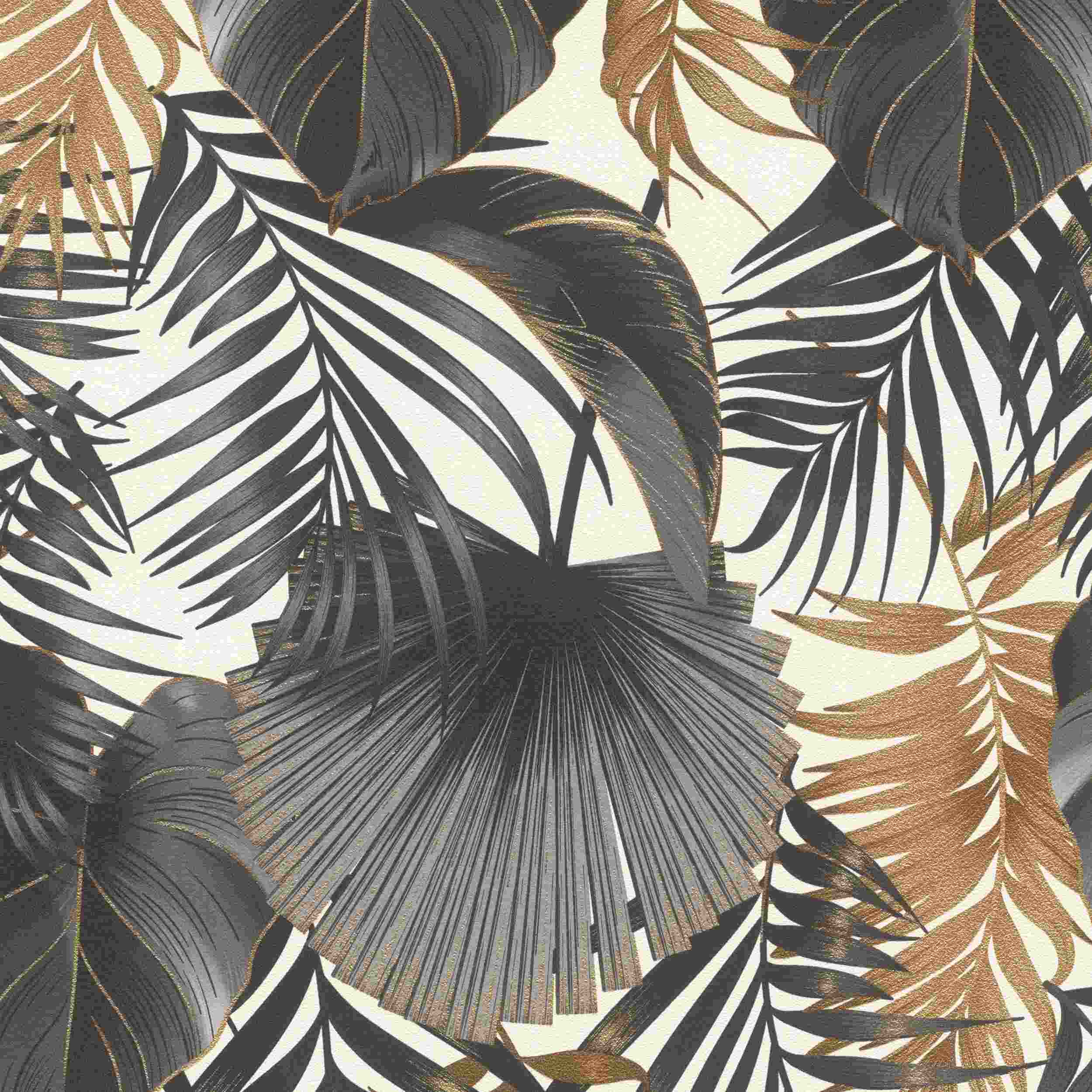 Carta da parati in tessuto non tessuto Rasch Selection 462050 0,53 x 10,05 m Botanical Jungle Black