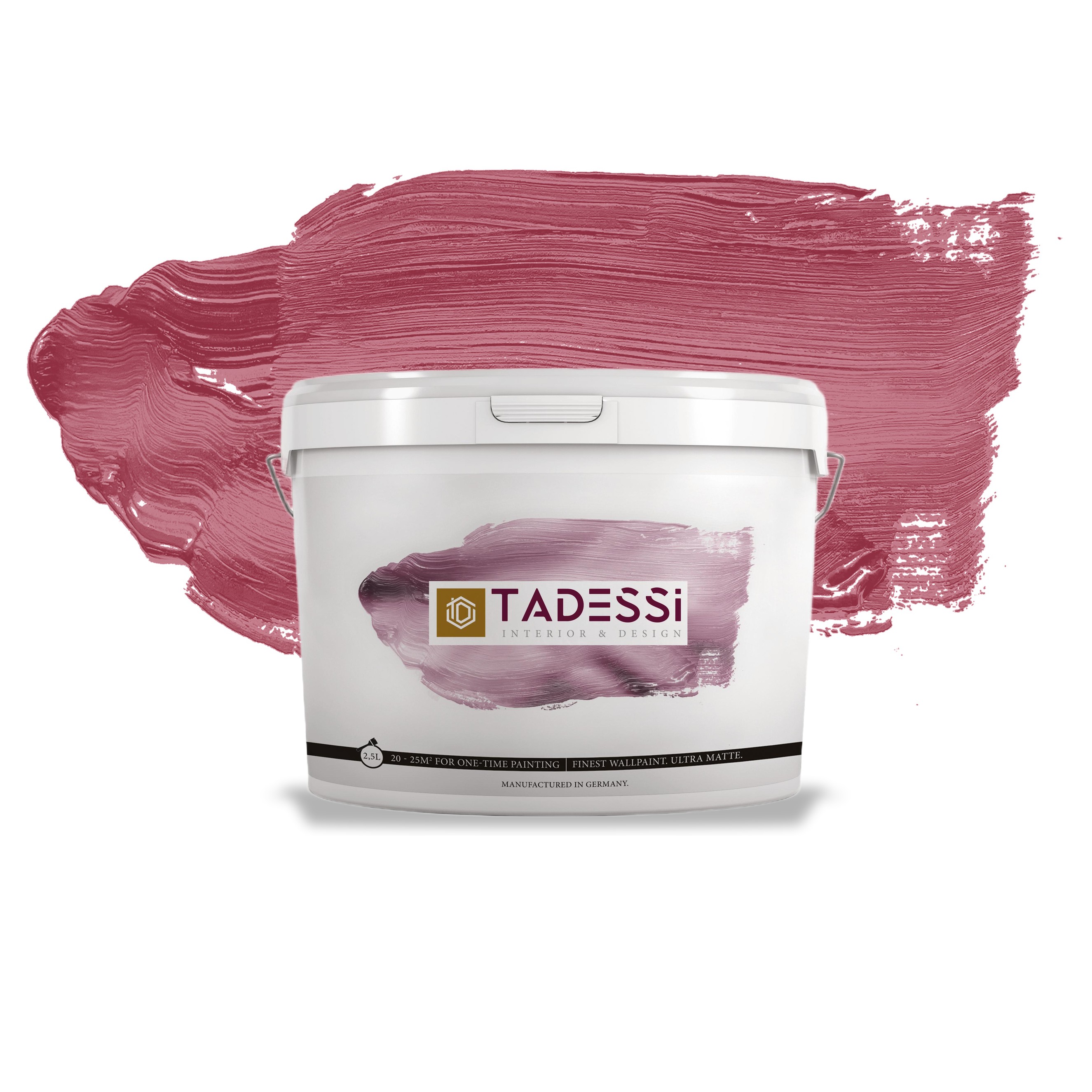 TADESSI Color Vista - Pittura murale Rosa - Rosso ciliegia mora - Pittura per interni opaca di alta qualità