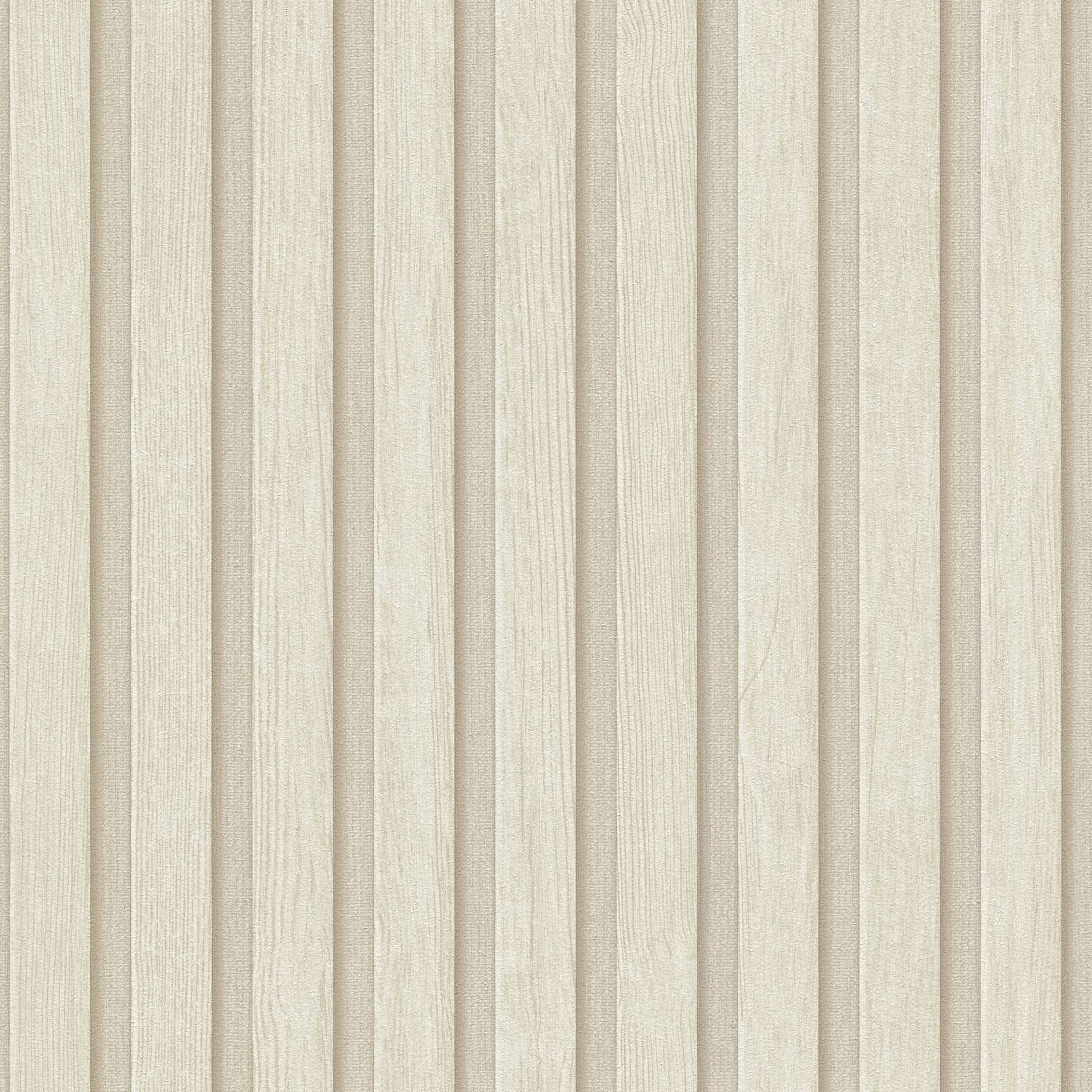 A.S. Creation PintWalls II Pannelli in legno 391096 Carta da parati in tessuto non tessuto 10,05 m x 0,53 m crema